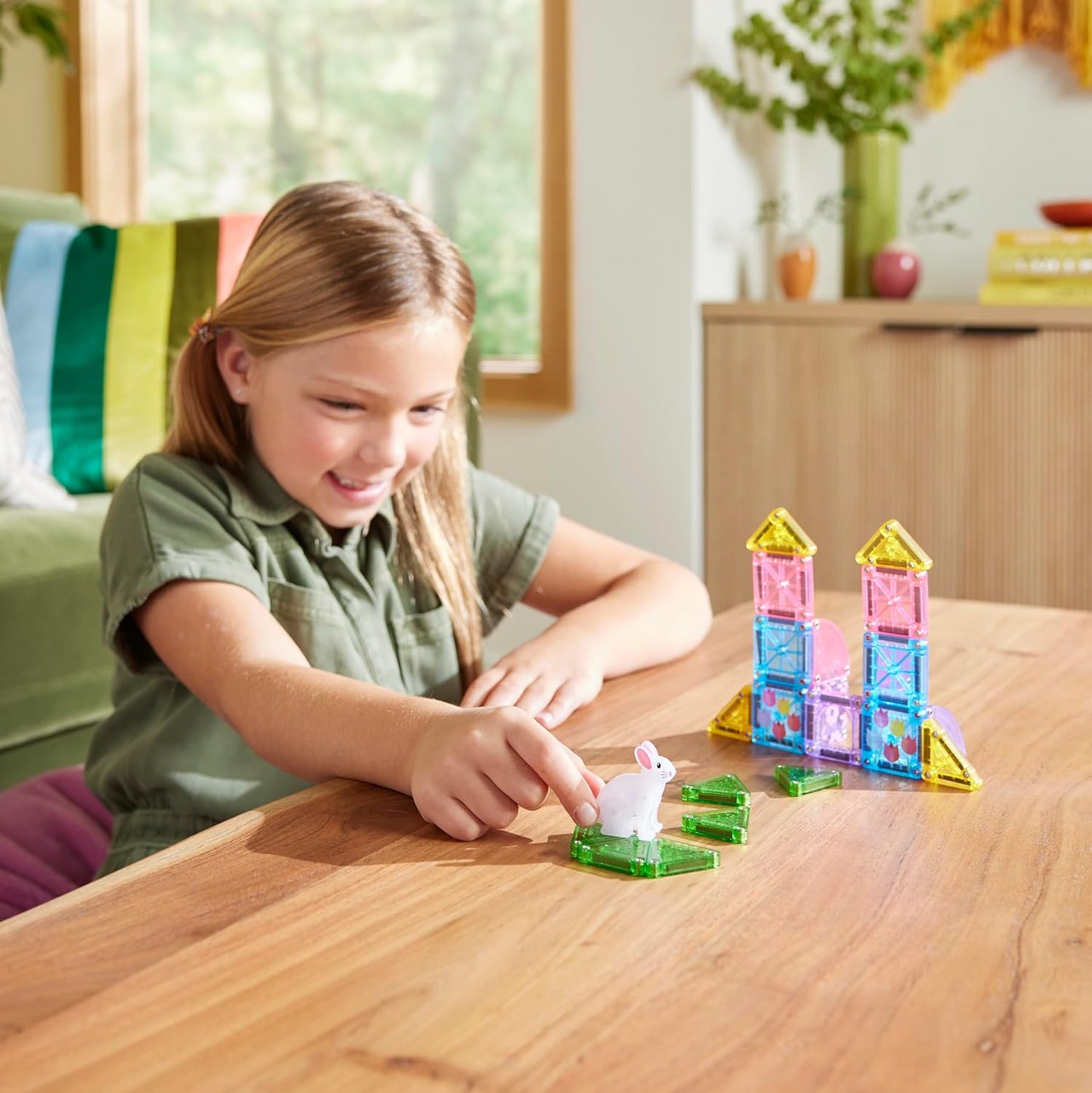 Hot MAGNA-TILES microMAGS 24-Piece Spring Garden Travel Set, The Original Magnetic Building Brand