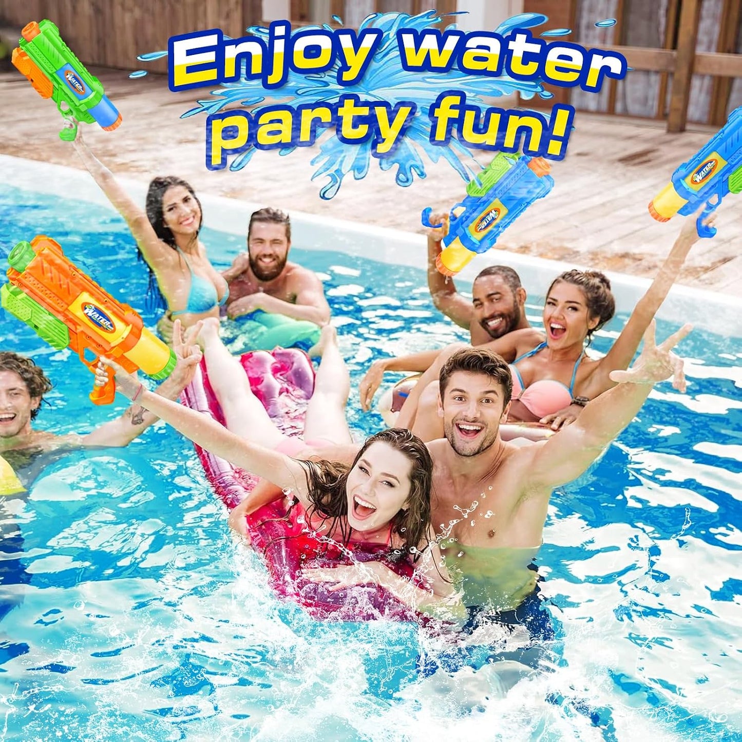 Hot Super Water Gun for Kids Adults: 2 Pack Super Water Gun Soaker 1200cc Squirt Blasters with Impressive Range - Ideal Toys for Boys Girls Summer Outdoor Swimming Pool Water Toys Fun