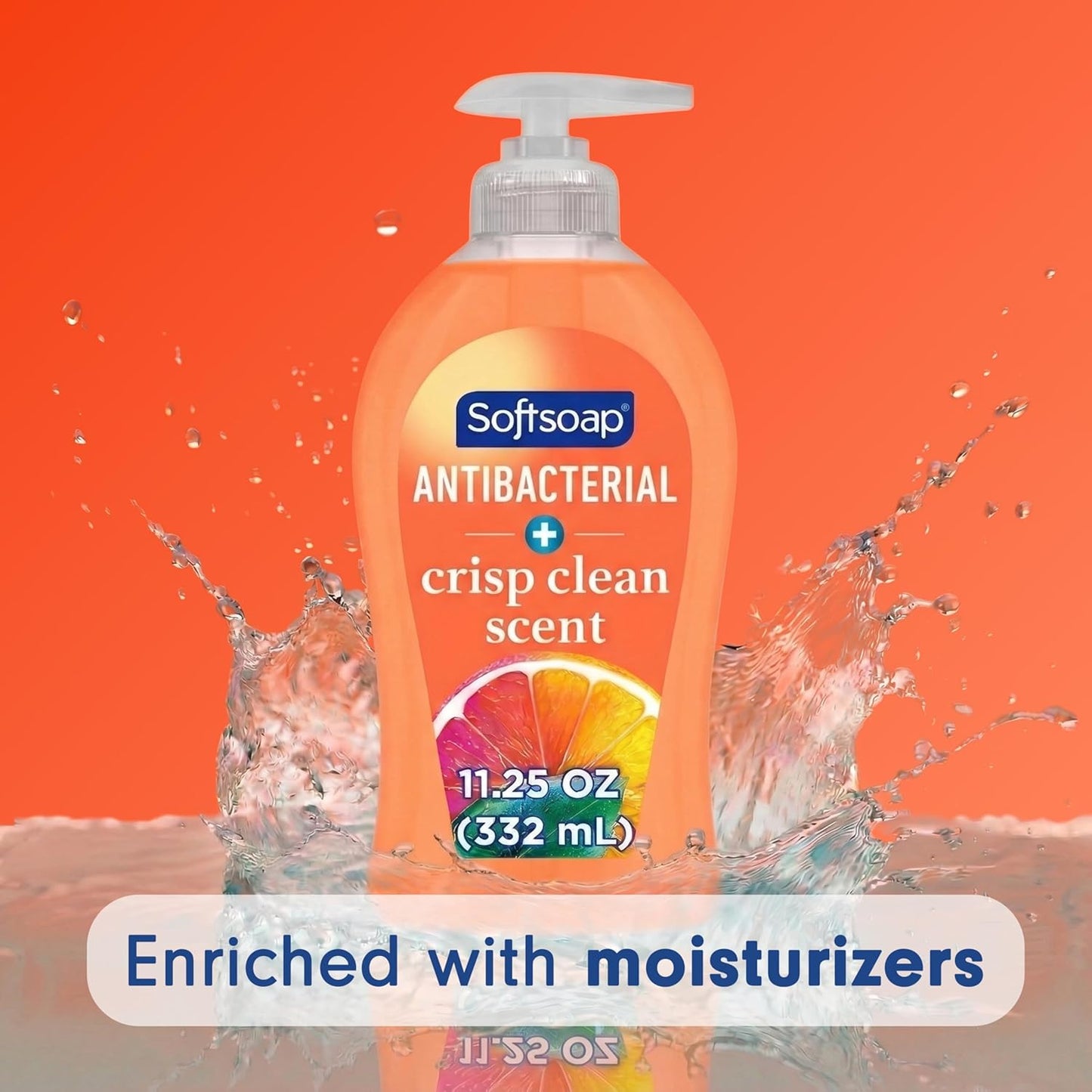 HotSoftsoap Antibacterial Liquid Hand Soap, Crisp Clean Scent, 11.25 Ounce, 6 Pack