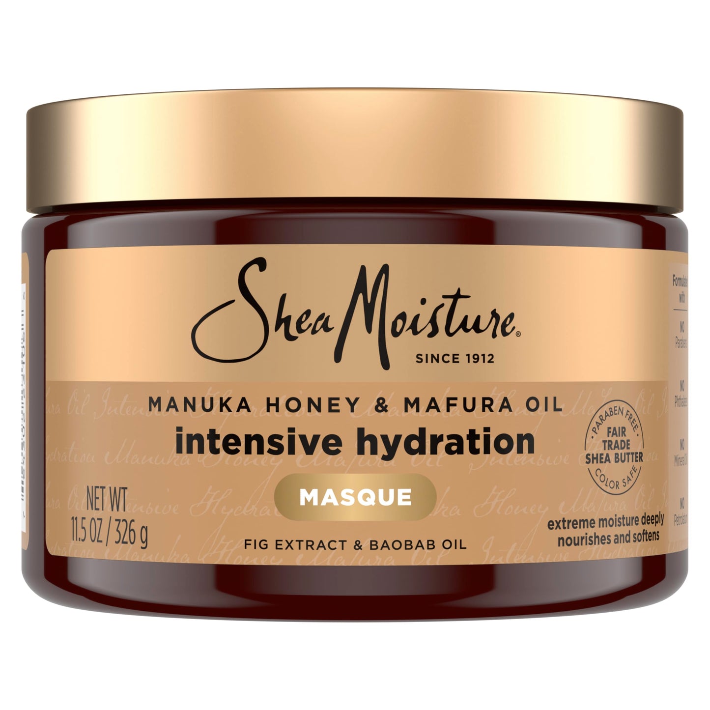 HotSheaMoisture Intensive Hydration Hair Masque Manuka Honey & Mafura Oil For Dry, Damaged Hair Deep Conditioning Hair Treatment 11.5 oz