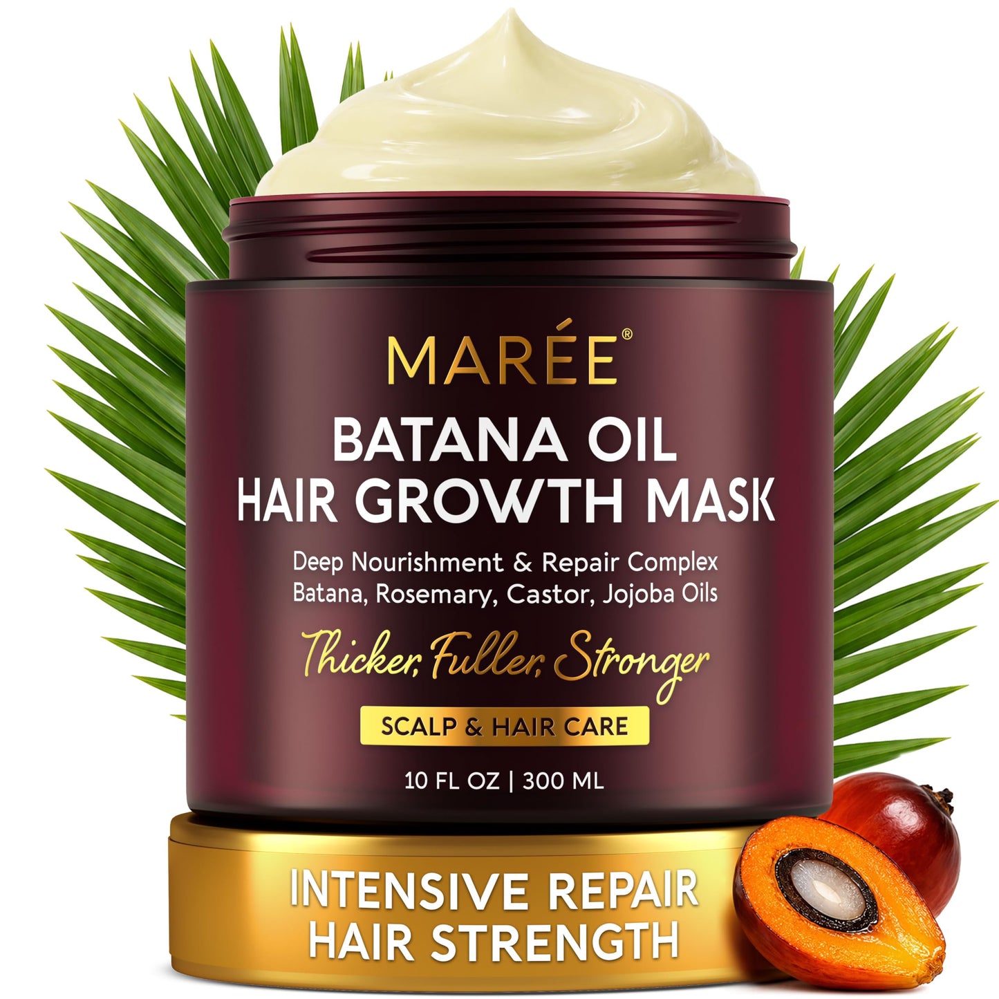 HotMAREE Deep Conditioning Hair Mask for Damaged Hair Treatment – Keratin Hair Care for Hydrating Growth Repair Moisturizing – Dry Curly Color Refreshing – 10 Fl Oz, Purple