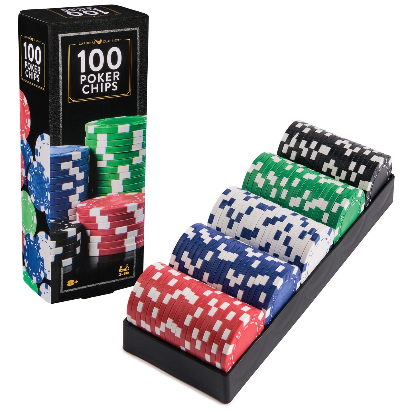 HotSpin Master Games, Cardinal Classics, 300-Piece Poker Set with Aluminum Carrying Case & Professional Weight Chips & Poker Dice, for Ages 8+