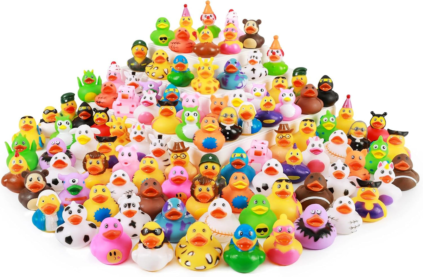 Hot XY-WQ 100 Pack Rubber Duck for Jeeps Ducking - 2.3 Inch Bulk Floater Duck for Kids - Baby Bath Toy Assortment - Party Favors, Birthdays, Bath Time, and More (50 Varieties)
