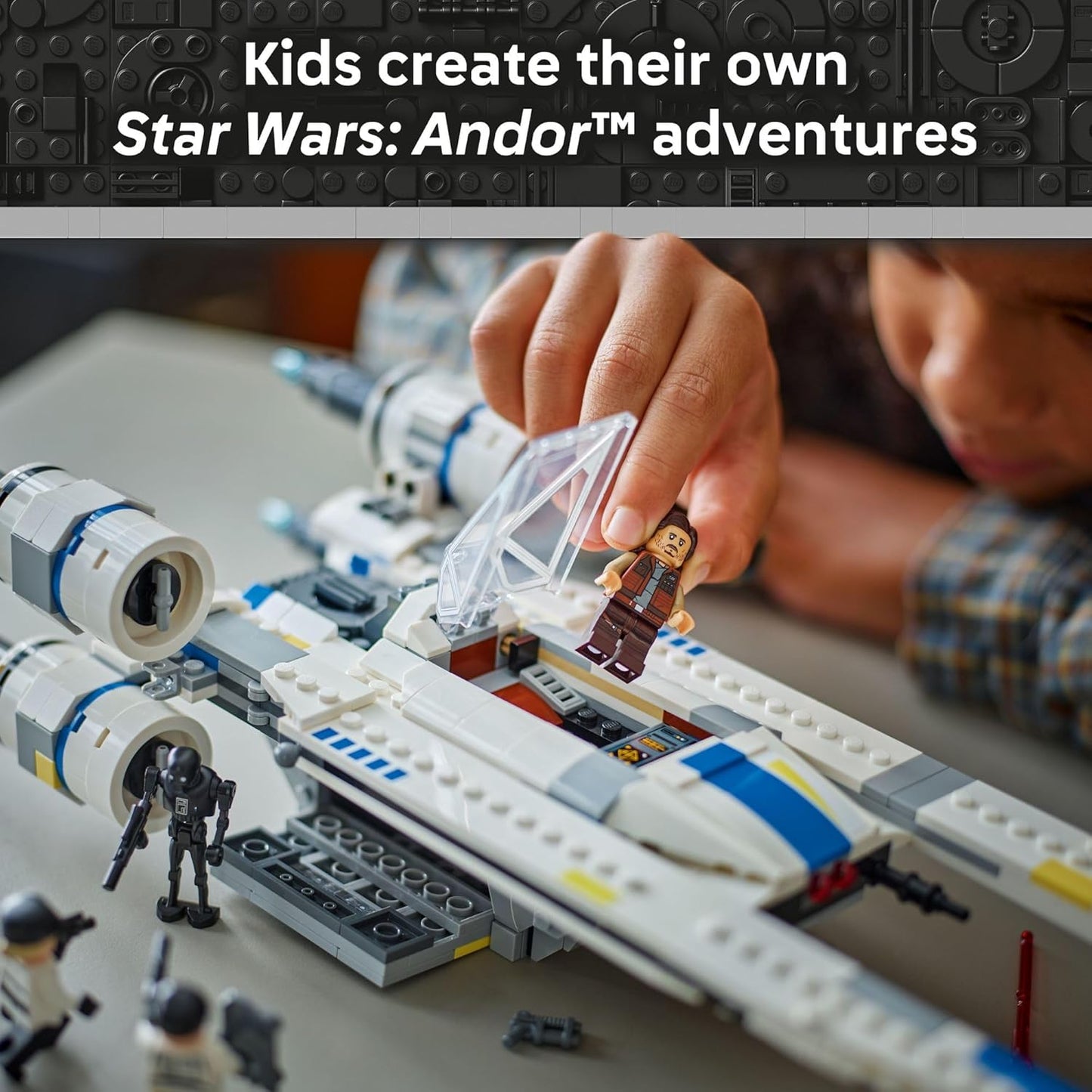 Hot LEGO Star Wars Rebel U-Wing Starfighter Building Set - Includes Cassian Andor, Dedra Meero and K-2SO - Model Action Toy - Birthday Gift Idea for Boys, Girls, Kids, Ages 8+ - 75399