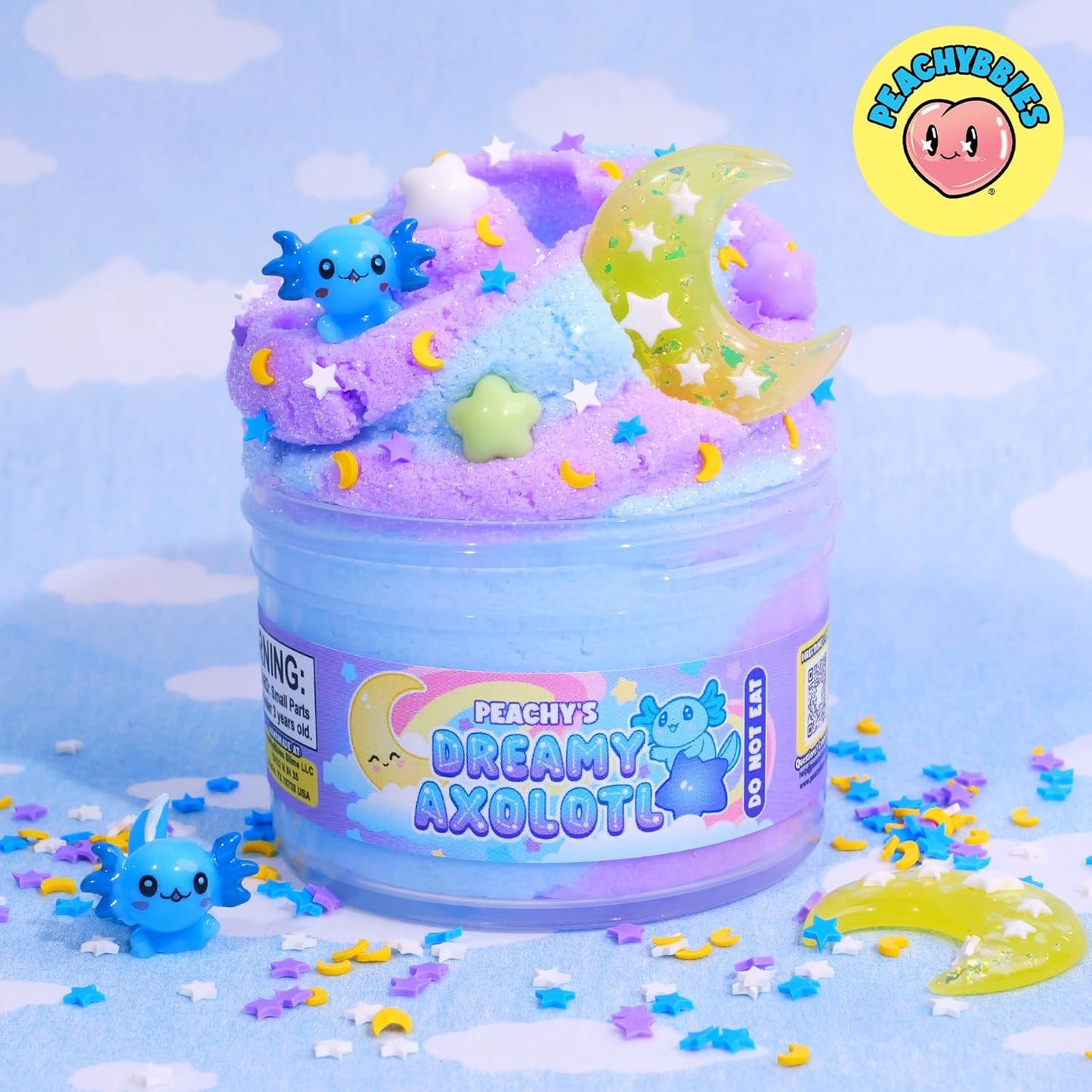 Hot Peachybbies Dreamy Axolotl Cloud Slime - Made in USA Premium, 100% Authentic, 7 oz., Scented for Kids, ASMR, Axolotl Gifts, Slime Charms, Fidget Toys