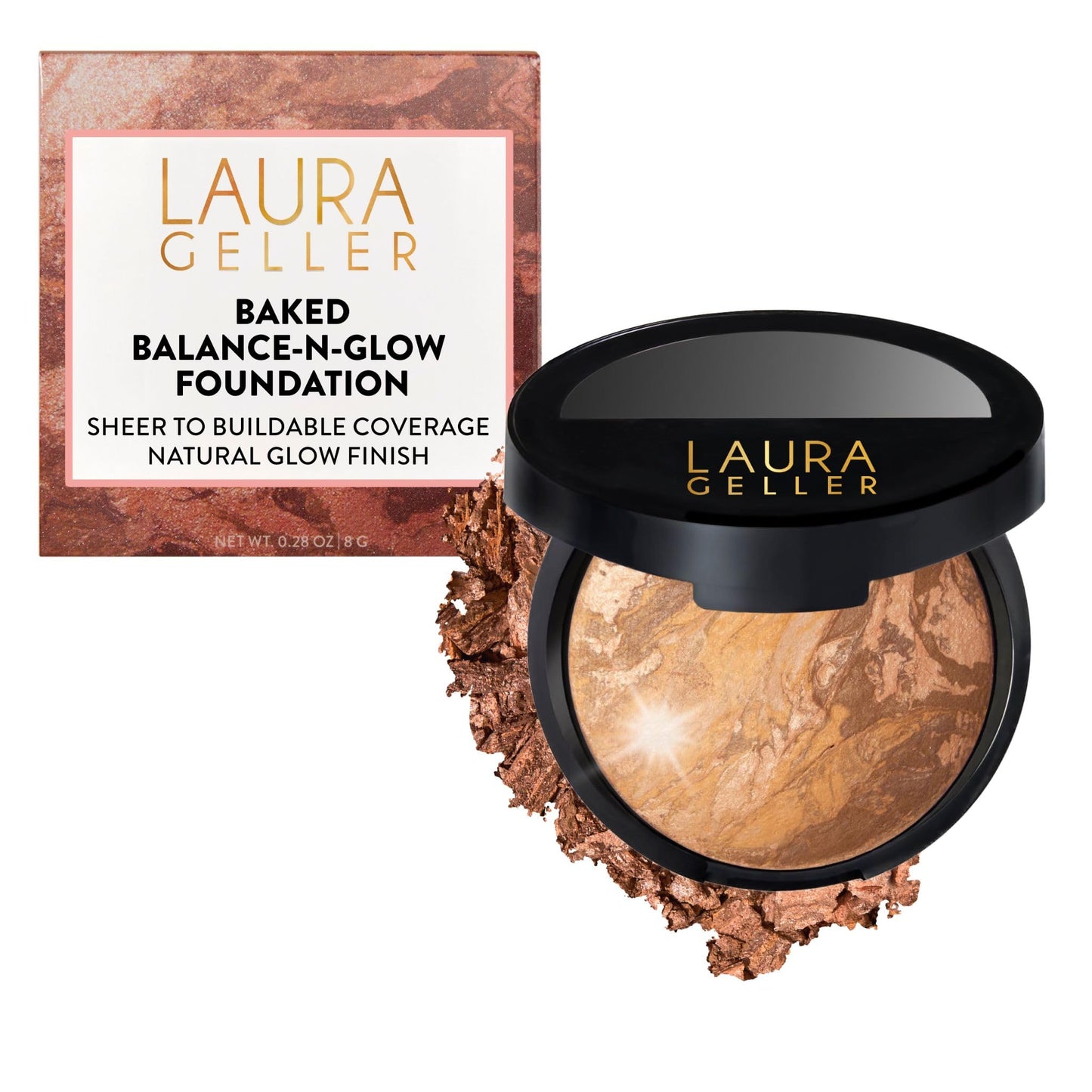 HotLAURA GELLER NEW YORK Baked Balance-n-Glow Illuminating Powder Foundation – Medium – Handmade in Italy – Pearl-Infused Satin Finish – Vitamin C Brightening – Buildable Sheer Coverage – For Mature Skin