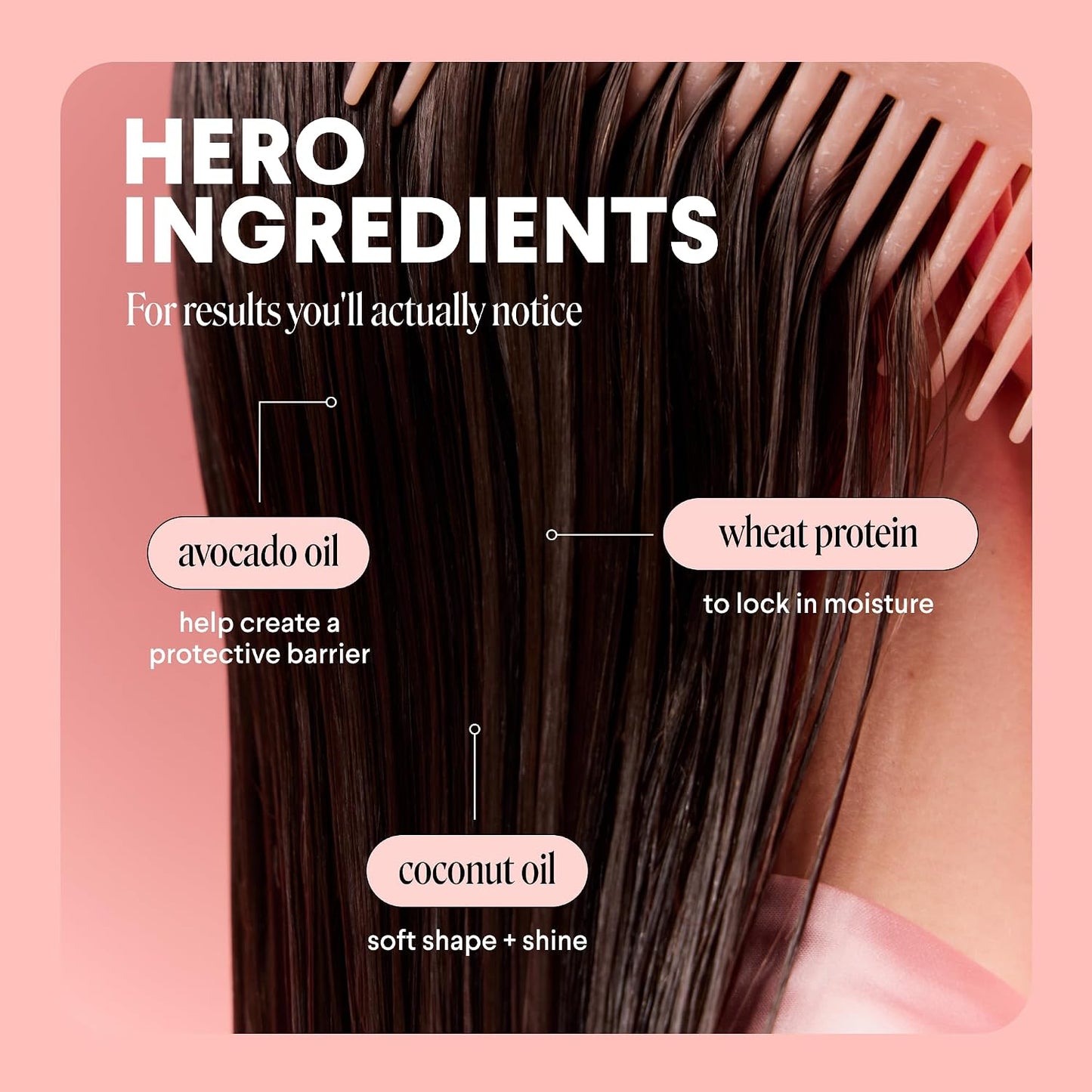 HotMONDAY HAIRCARE Smooth Shampoo + Conditioner Bathroom Set (2 Count) 27 oz Each For Frizzy, Coarse & Curly Hair Made with Coconut Oil, Shea Butter & Vitamin E 100% Recyclable Bottle Pink