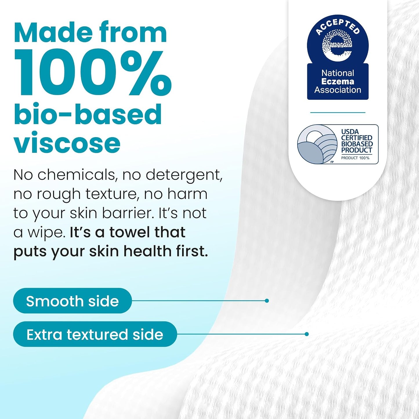 HotCLEAN SKIN CLUB Blemish Control Clean Towels® XL, Extra Exfoliation for Oily Skin, Disposable, Single-Use Face Towelette Dry Wipe - 1 Pack (50 Count)