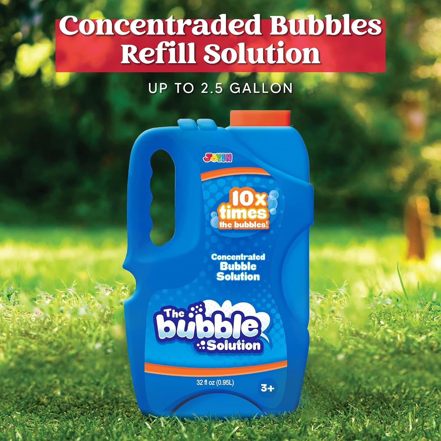 HotJOYIN 32 OZ Concentrated Bubble Solution for Bubble Machines (Up to 2.5 Gallons), Concentrated Solution Refills for Machine, Wands, Blower, Easter, Kids, Parties