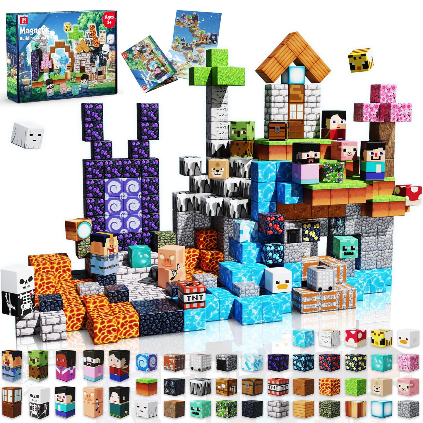 Hot Magneverse 200 PCS 0.8in Magnetic Blocks - Magnet Toys for Kids, Magnetic Building Blocks Cubes, Stacking Magnets, School STEM Toys Birthday Gifts for Boys and Girls Age 3+ Years Old (Theme: Portal)