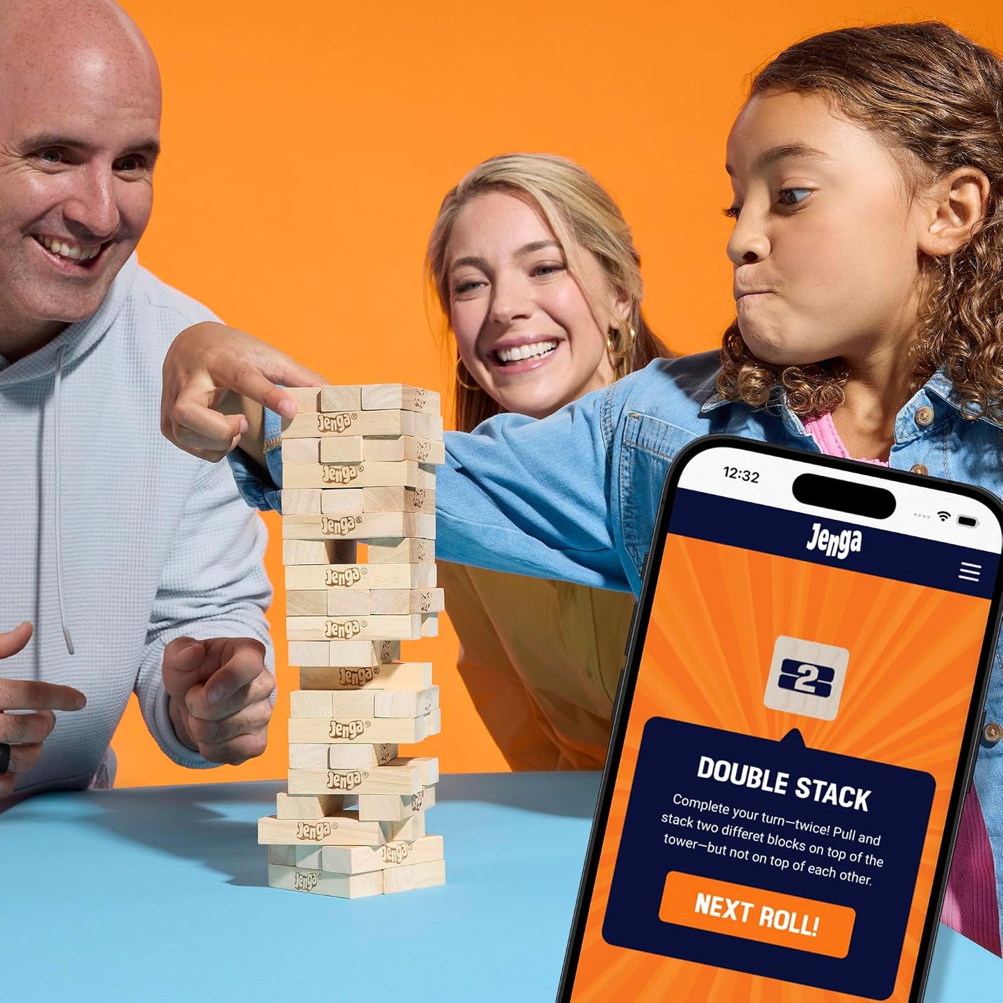 HotOfficial Hasbro Games Jenga Game | Digital Die for 6 More Ways to Play | Original Wood Block Game | Stacking Tower | Ages 6+ | 1+ Players | Party Games