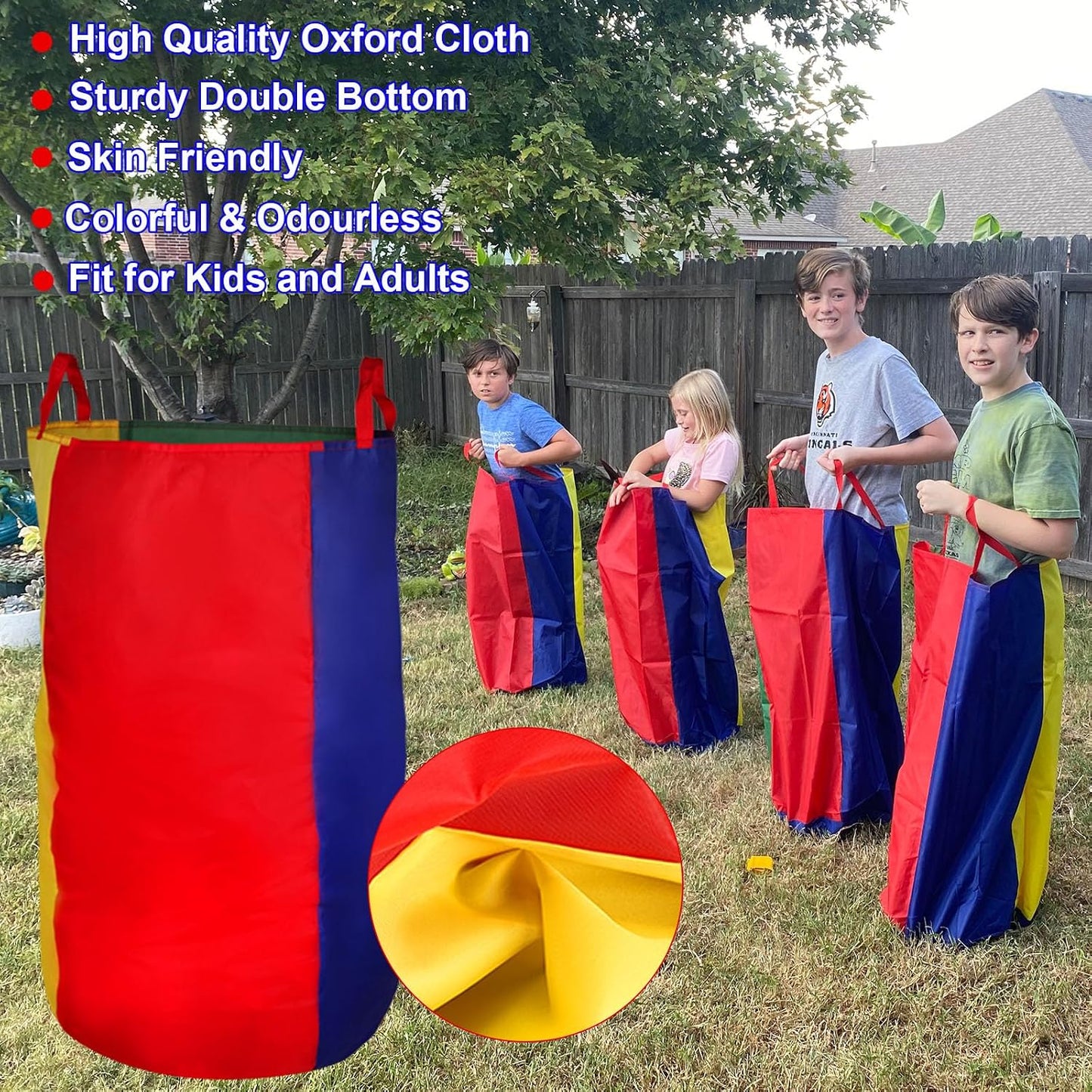 Hot CWLAKON Outdoor Games, Potato Sack Race Bags for Kids Adults, Egg Spoon Relay Race, 3 Legged Race Bands, Birthday Party, Field Day Family Reunion Carnival Outside Yard Lawn Easter Fall Festival Games