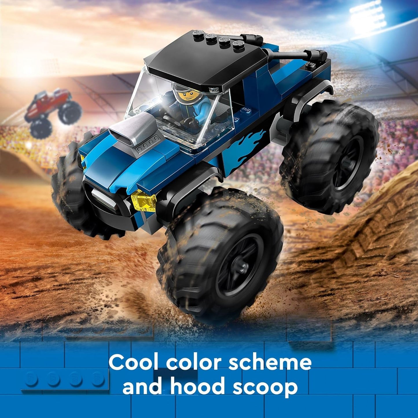 HotLEGO City Blue Monster Truck Off-Road Toy Playset with a Driver Minifigure, Imaginative Toys for Kids, Fun Gift for Boys and Girls Aged 5 Plus, Mini Monster Truck, 60402
