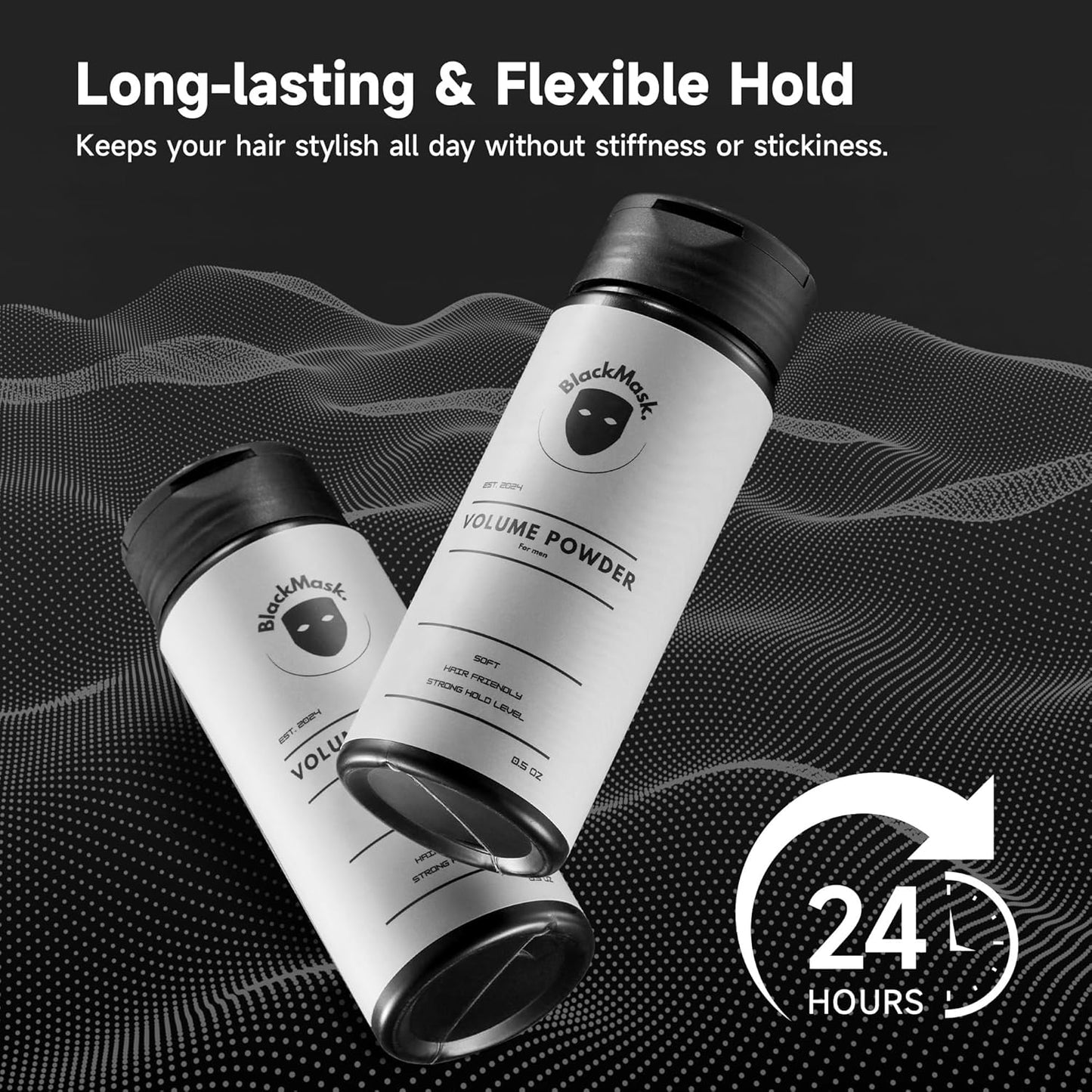 HotBlackMask Texture Powder for Men, Easy to Apply - Instantly Adds Texture & Volume, All-Natural Ingredients, Strong Hold, Hair Powder for Men (Pack of 1)