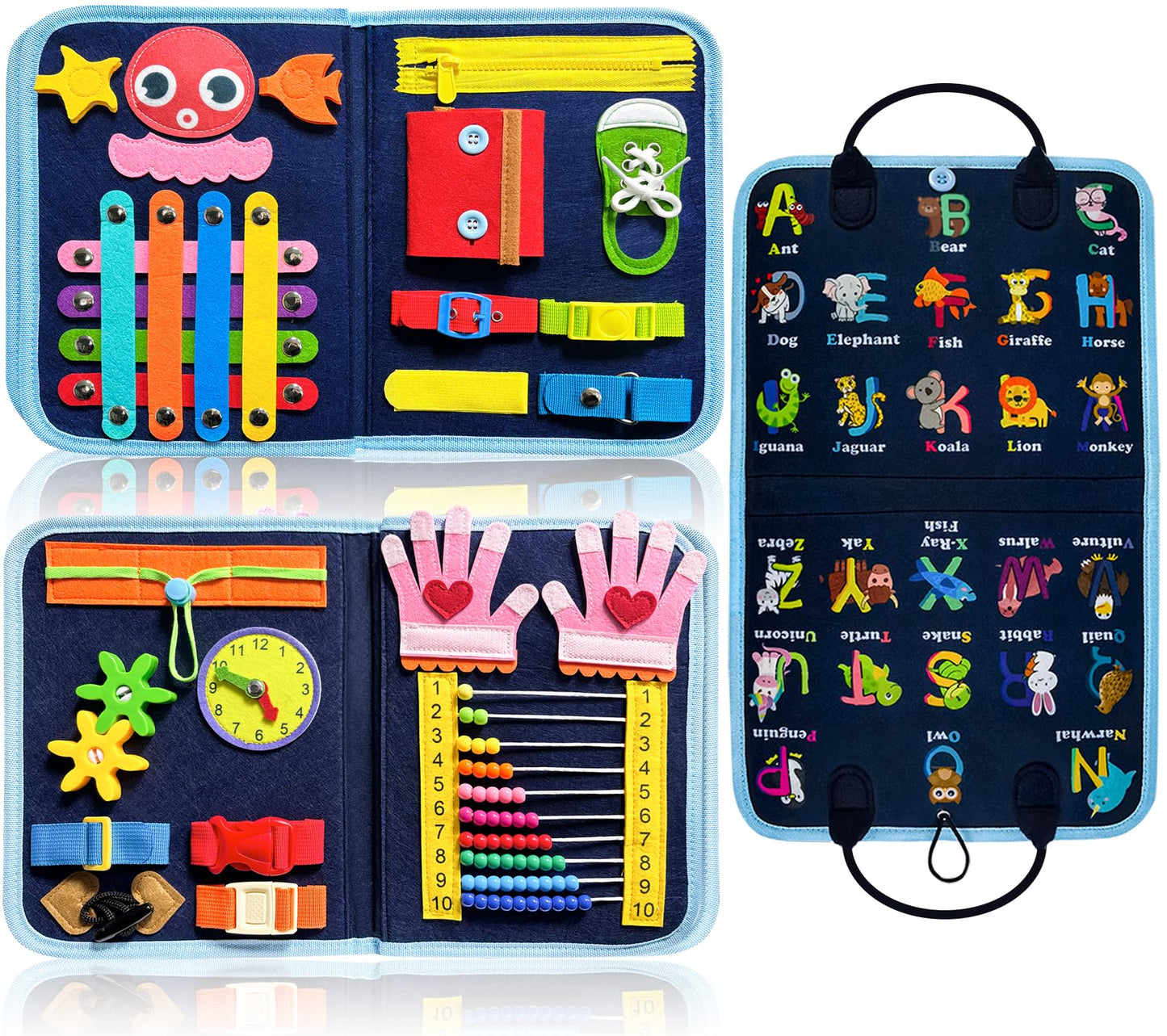 HotGojmzo Busy Board Montessori Toys for Toddler Boy Birthday Gifts, Busy Book Sensory Toys for Toddlers, Learning Educational Toddler Travel Activities