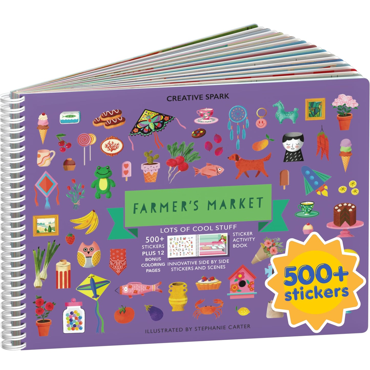 HotAnimals Habitat 500+ Kids Sticker Book by Cupkin Toddler Airplane Travel Activity Coloring and Sticker Book, Road Trip Essentials, 12 Coloring Pages + 12 Scenes for Ages 2–8 Years