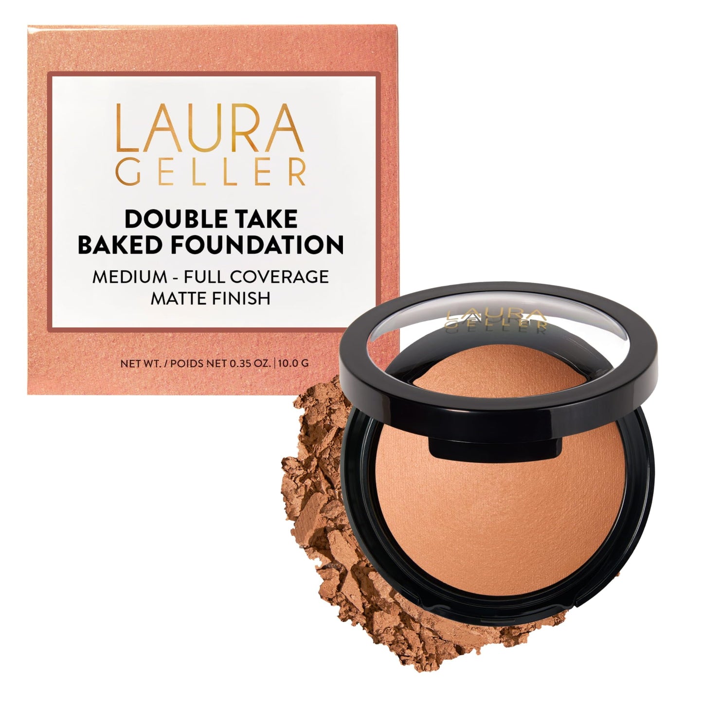 HotLAURA GELLER NEW YORK Baked Double Take Powder Foundation – Longwear Buildable Medium to Full Coverage – Matte Finish – Non-Caking Formula– Handmade in Italy – Mature & Sensitive Skin – Light