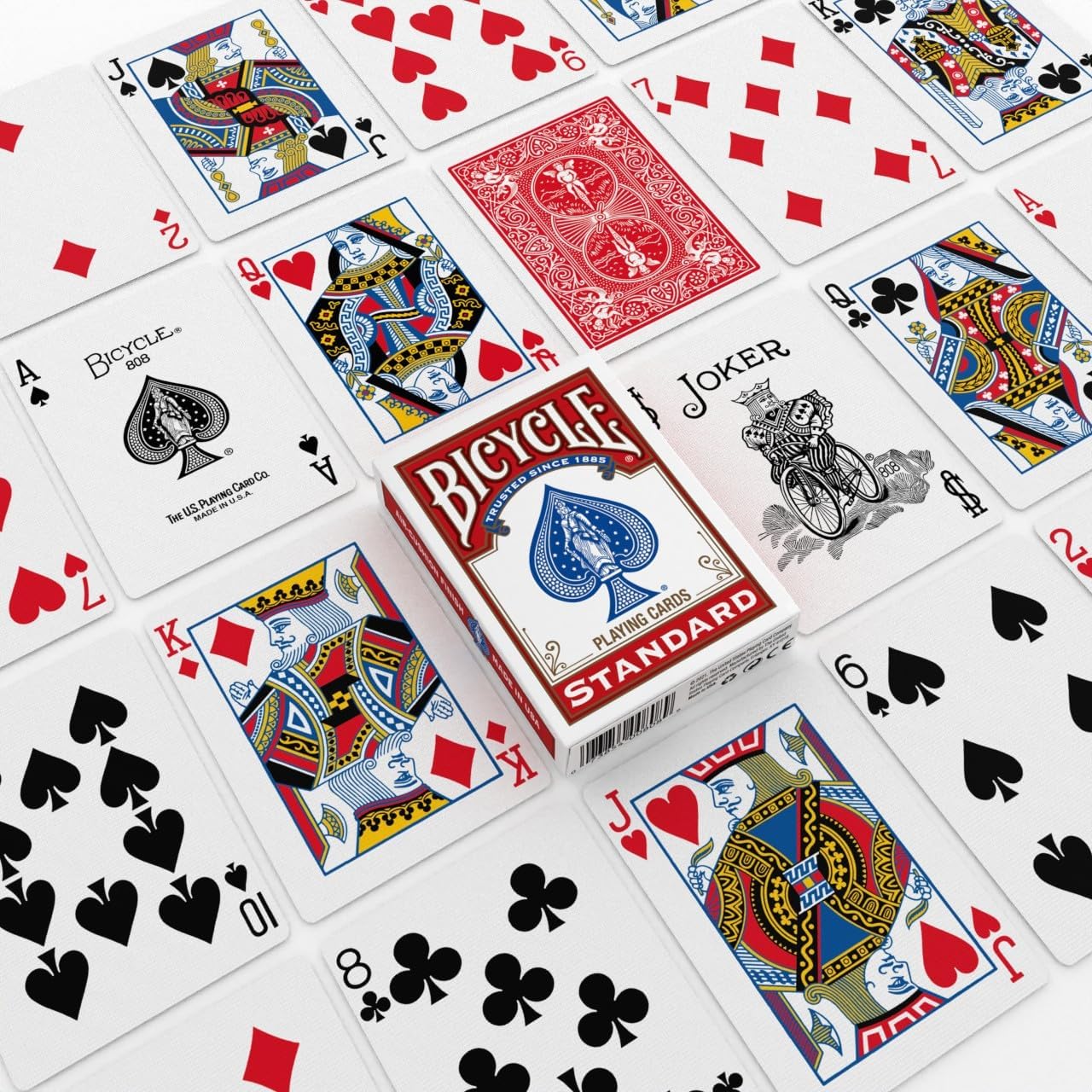 HotBicycle Rider Back Playing Cards 12 Pack Poker Size Standard Index | Air Cushion Finish for smooth shuffling, Made in USA, 6 red and 6 blue decks, Ideal for poker and blackjack