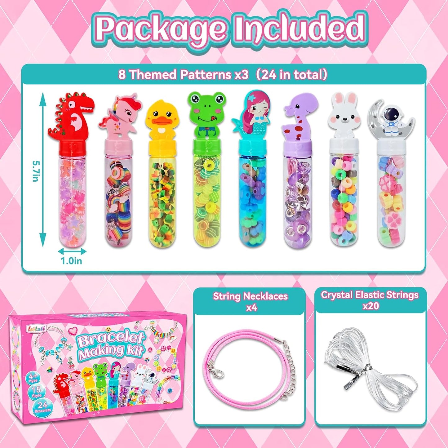 Hot leitait 24 Pack Bracelet Wands,Charm Bracelet Jewelry Making Kit,Arts Crafts for Kids,Unicorn Party Favors Supplies,Goodie Bags Stuffers,Classroom Prizes,Birthday Gifts for Girls Ages 4-8 Years Old