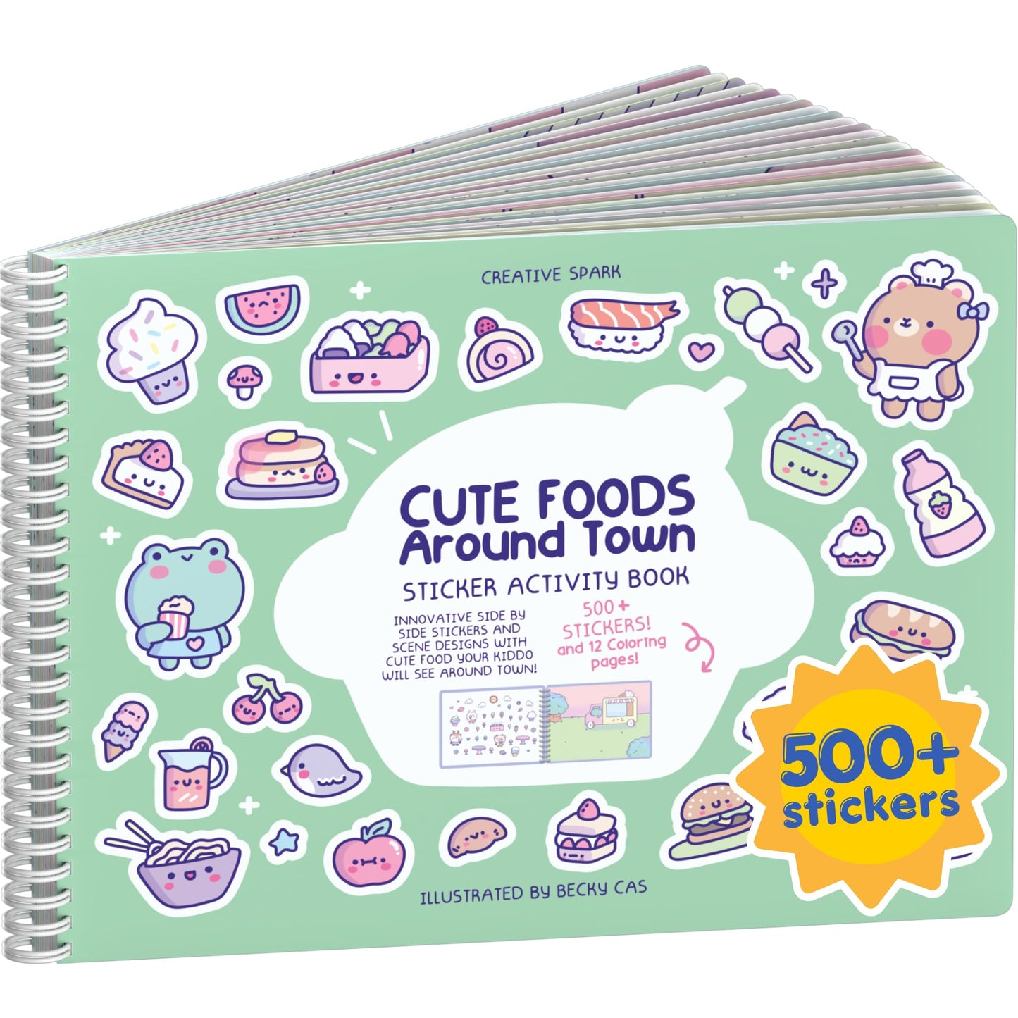 HotAnimals Habitat 500+ Kids Sticker Book by Cupkin Toddler Airplane Travel Activity Coloring and Sticker Book, Road Trip Essentials, 12 Coloring Pages + 12 Scenes for Ages 2–8 Years