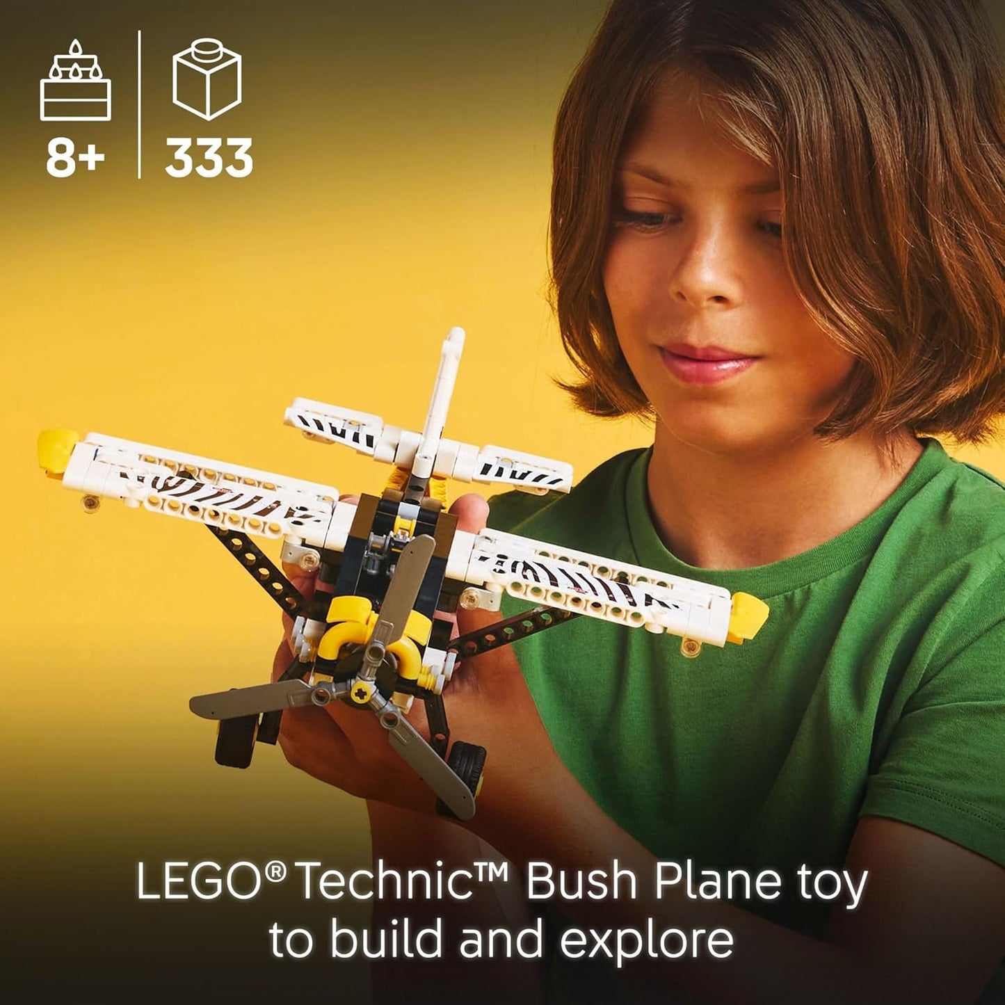 HotLEGO Technic Bush Plane Toy - Buildable Airplane Toy for Kids, Boys and Girls, Ages 8+ - Model Airplane Gift with Spinning Propeller, 4-Cylinder Piston Engine, and More - 42198