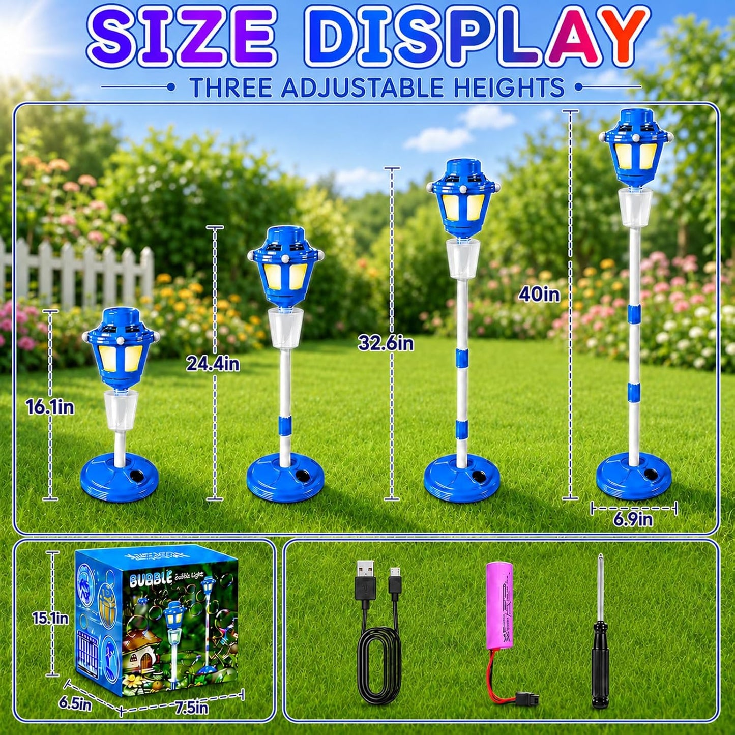 HotBubble Machine with Light for Outdoor, Automatic Bubbles Blower Maker for Kids & Adults, Bubble Blower and Wand Toy, Battery Bubbles Blower Machine for Wedding Birthday Party