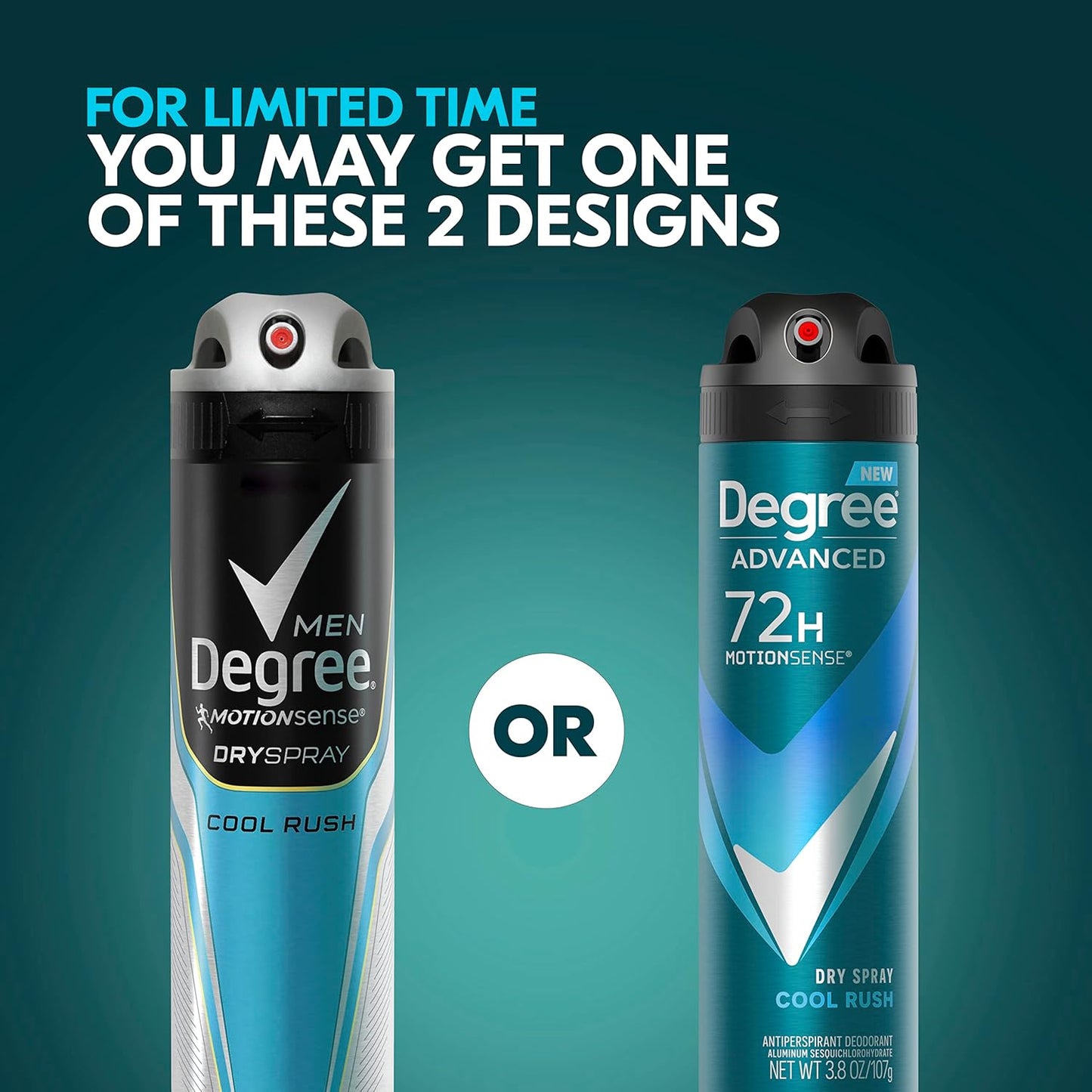 HotDegree Men Antiperspirant Deodorant Dry Spray Cool Rush 3 count Deodorant for Men With MotionSense Technology 3.8 oz