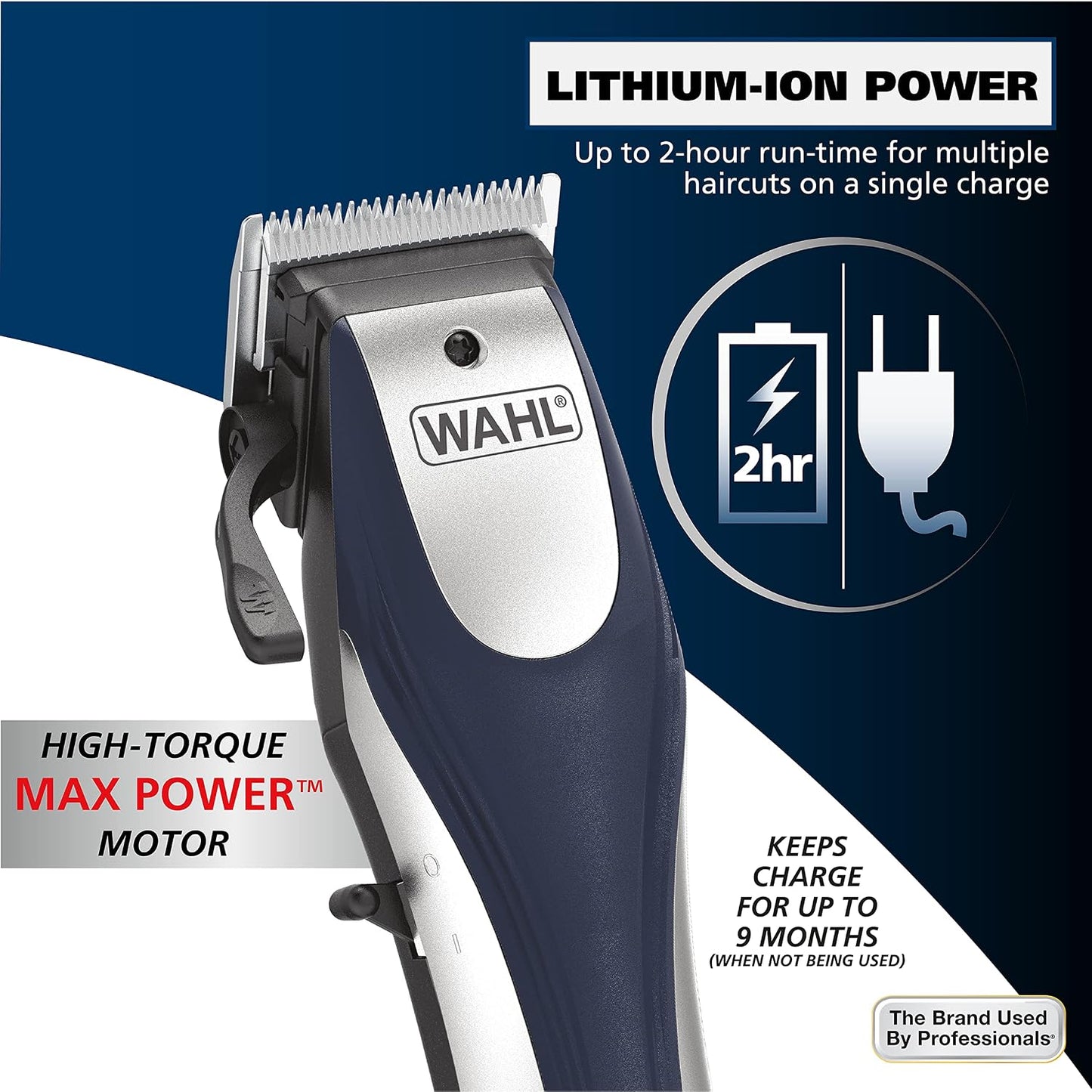 HotWahl Lithium Ion Pro Rechargeable Cordless Hair Clippers for Men, Woman, & Children with Smart Charge Technology for Convenient at Home Haircutting - Model 79470