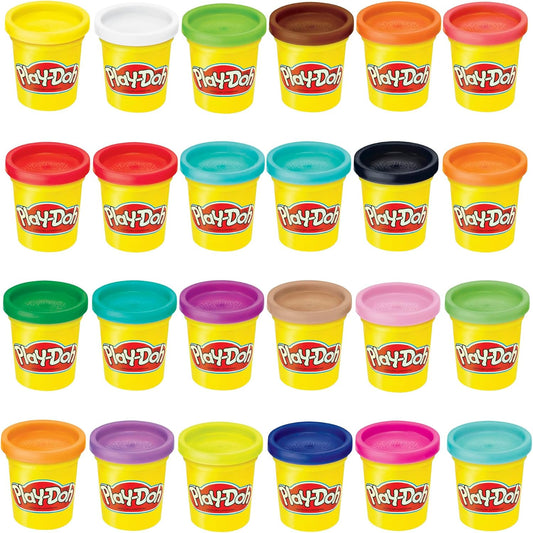 HotPlay-Doh Modeling Compound 24-Pack Case of Colors, Non-Toxic, 3 Oz Cans of Assort. Colors, Back to School Classroom Supplies, Preschool Toys, Ages 2+ (Amazon Exclusive)