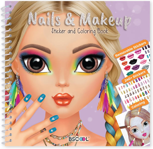 Hot BSCOOL Drawing, Coloring & Sticker. Nails & Makeup Dress Up Sticker Book with 240+ Removable Stickers. Endless Nail Design and Makeup Combination for Kids Ages 4 and Up. Gift for Girls