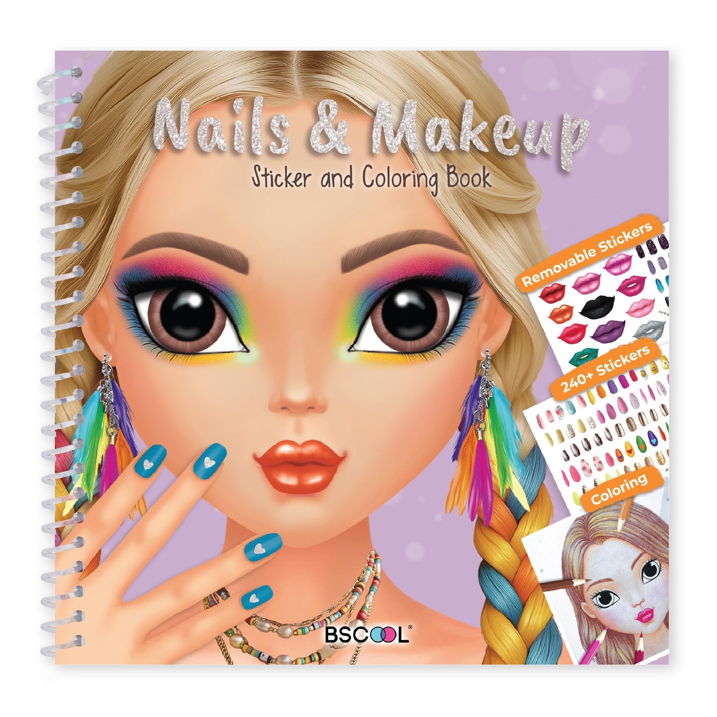 HotBSCOOL - Drawing, Coloring & Activity Book. Nail Design Book with Stickers and Guides. Fashion Design Sketchbook for Kids 5 and up. Little Designer Book - Nail Sticker Book. Gift for Girls