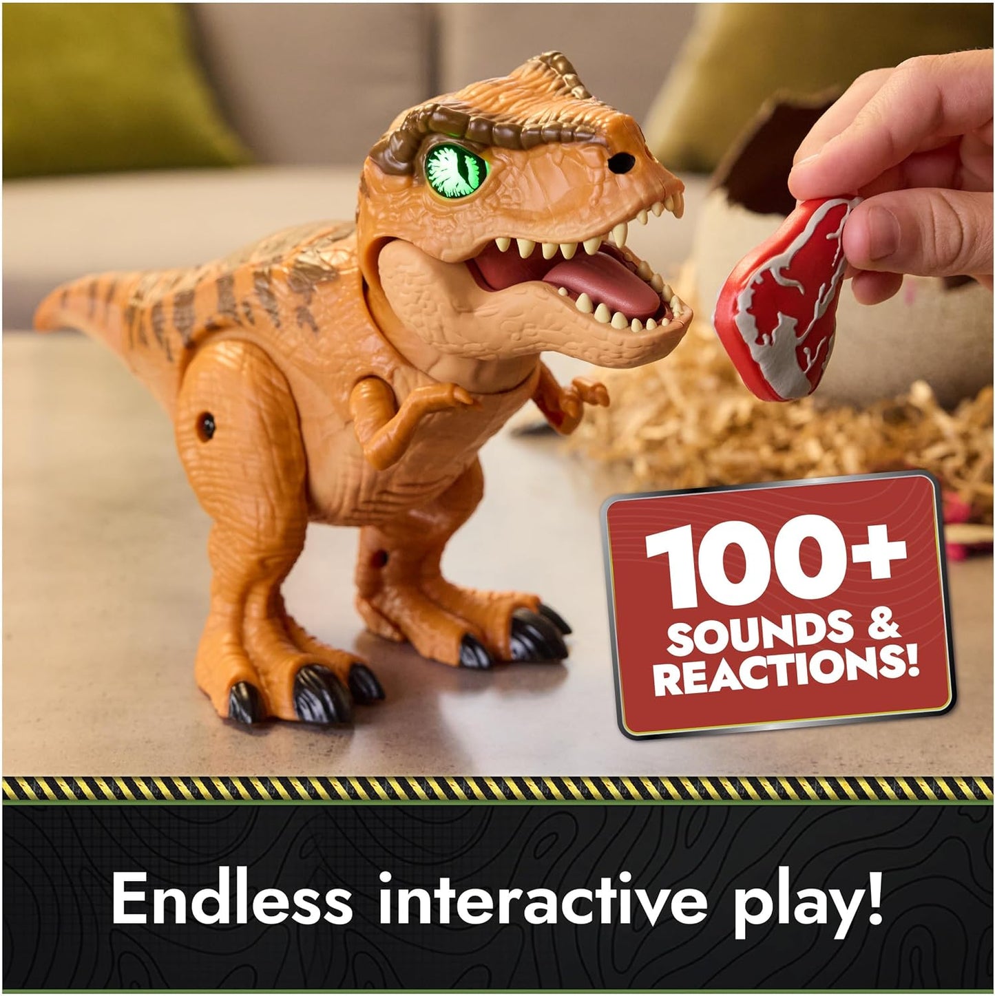 Hot Primal Hatch Jurassic World Interactive T-Rex Toy Dinosaur Egg | Interactive Dino Figure, Realistic Hatching Experience, 100+ Sounds & Reactions, Train & Feed, Gifts for Kids Ages 5+