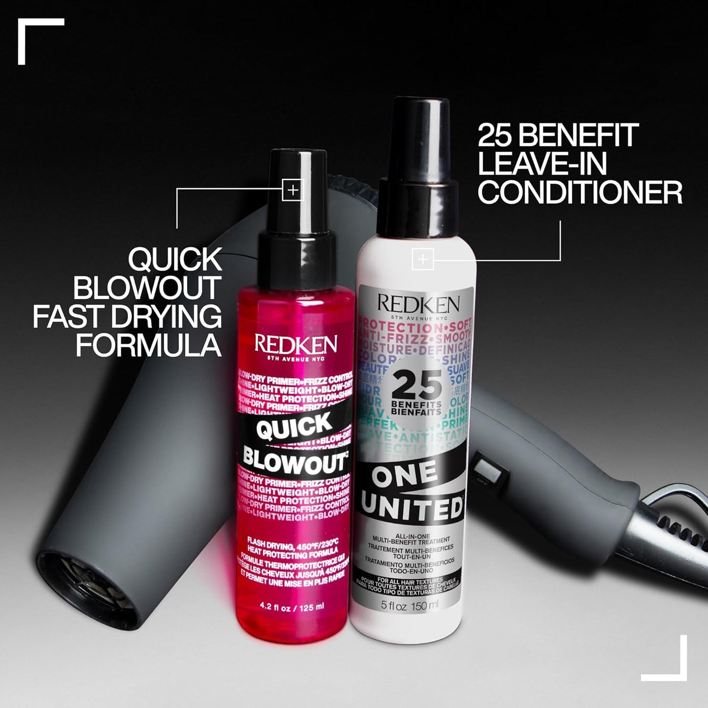 HotRedken Quick Blowout Heat Protectant Spray For All Hair Types - Smooths & Adds Shine, Lightweight Blowdry Styling Primer with Heat Protection