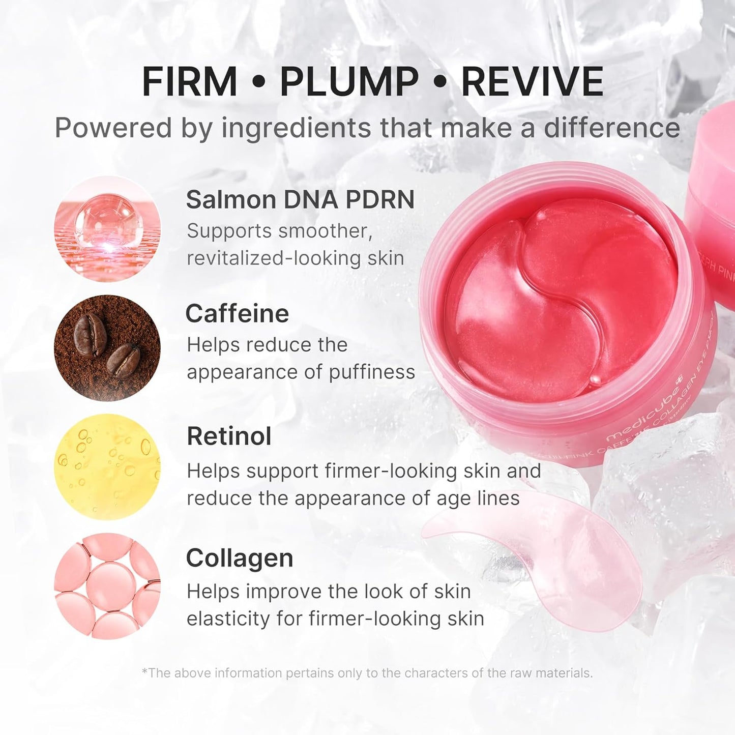 Hotmedicube Eye Patch PDRN Caffeine Collagen | Gel Eye Patches for the appearance of Dark Circles, Undereye Bags | Firming, Age-Defying Care with Retinol, Collagen | Korean Skincare | 30 Pairs