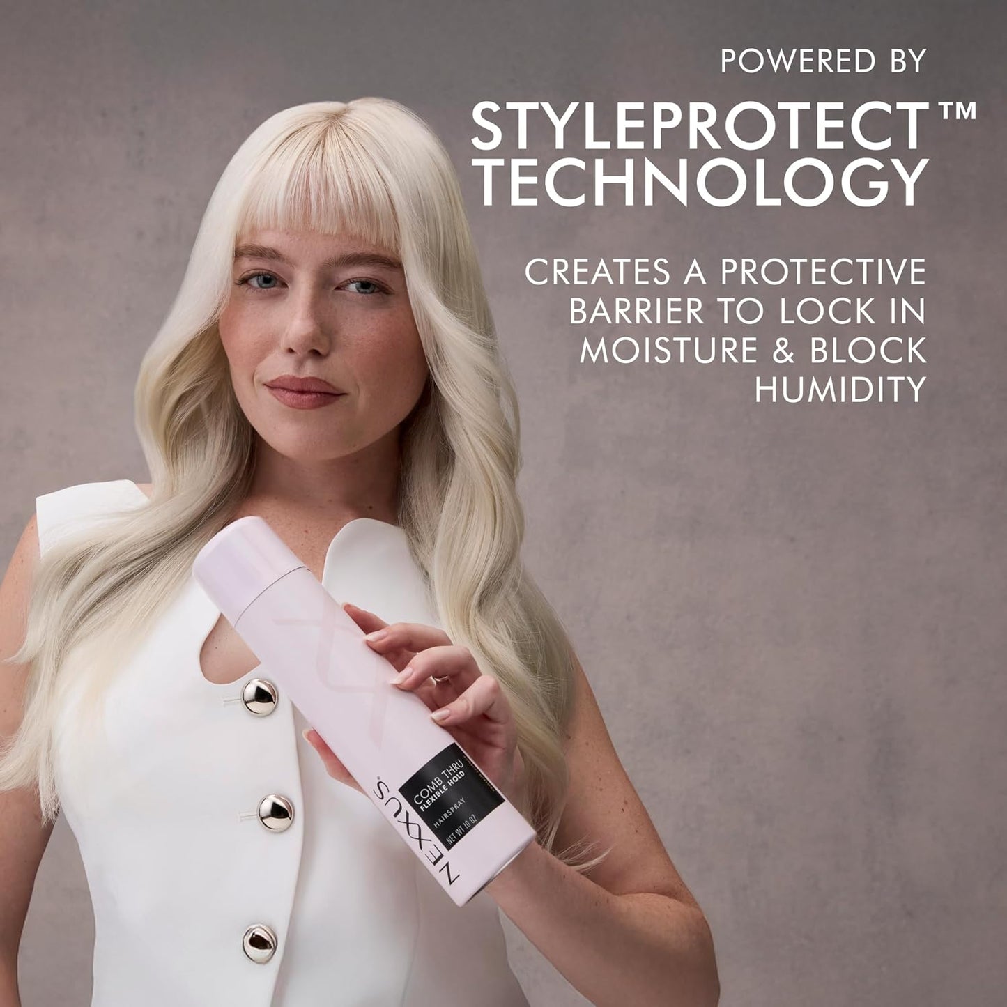 HotNexxus Styling Spray Comb Thru Finish Flexible Hold Hairspray Powered by STYLEPROTECT Technology 10 oz