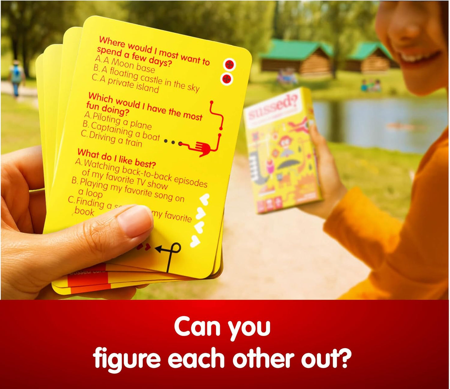 Hot SUSSED The Wacky ‘What Would You Do’ Social Card Game - Fun & Easy for Kids - Family Travel Game for Road Trips & Car Journeys - Ages 6 & Up - Yellow Deck