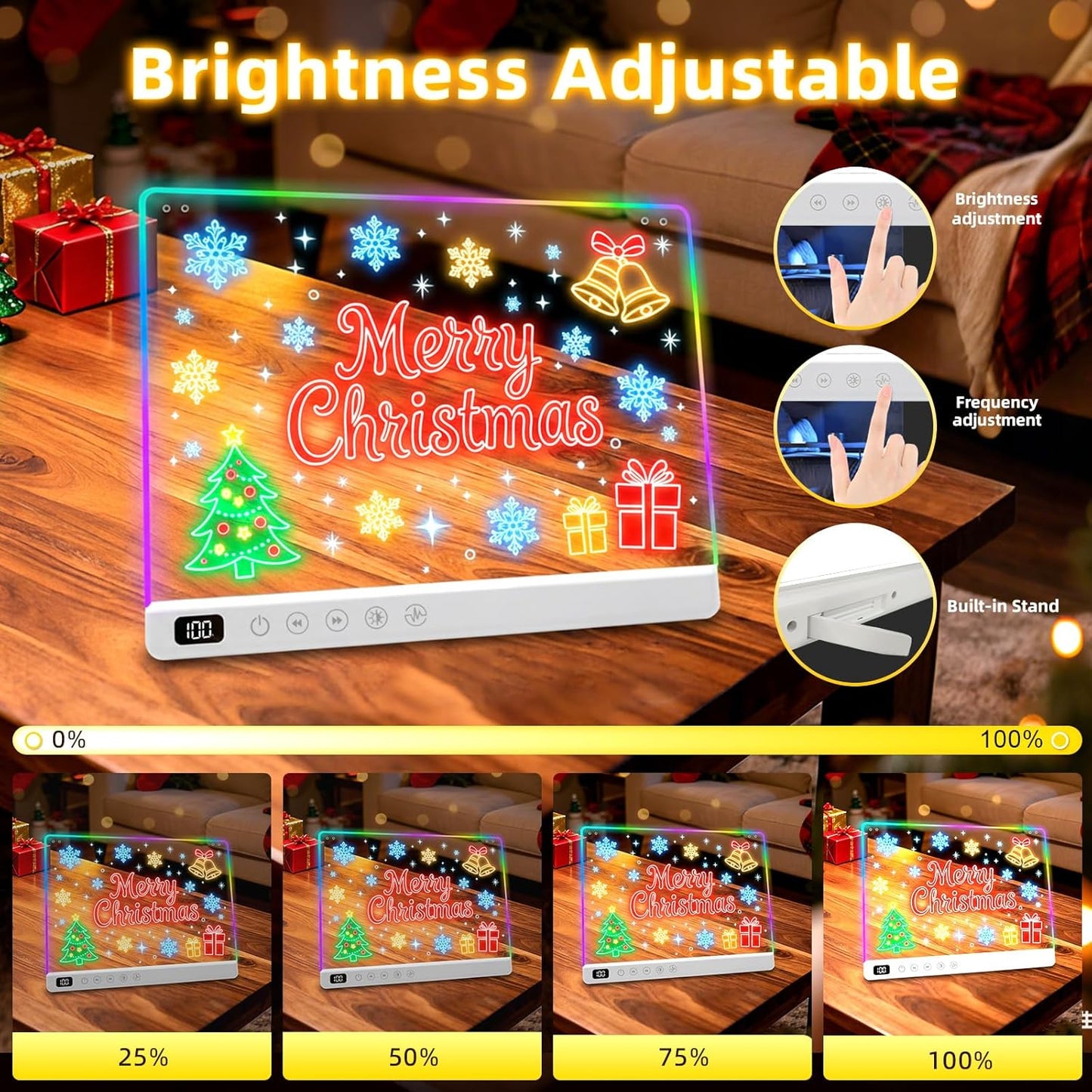 HotLed Drawing Board with 13 Light Effects, 16" Rechargeable Glow Doodle LED Note Board with Colors, Neon Light Up Drawing Tablet Gifts for Kids for Easter Birthday Christmas Gift Ideas