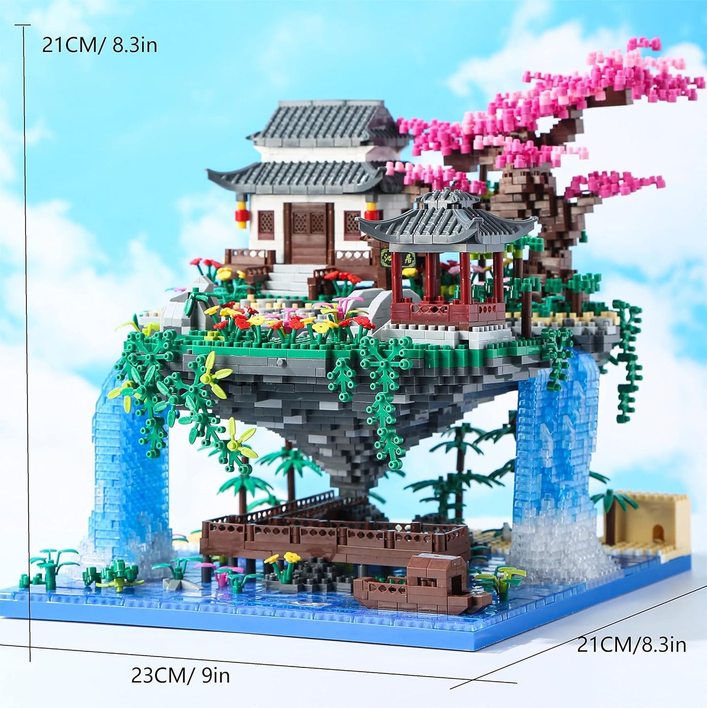 Hot Yushinv Cherry Blossom Tree Building Set with Gift Box, Original Music Cherry Blossom Tree House(Type :Symphony), Japanese Sakura Tree House Lights Building Kit3320 Pcs, Cherry Bonsai Building Set.