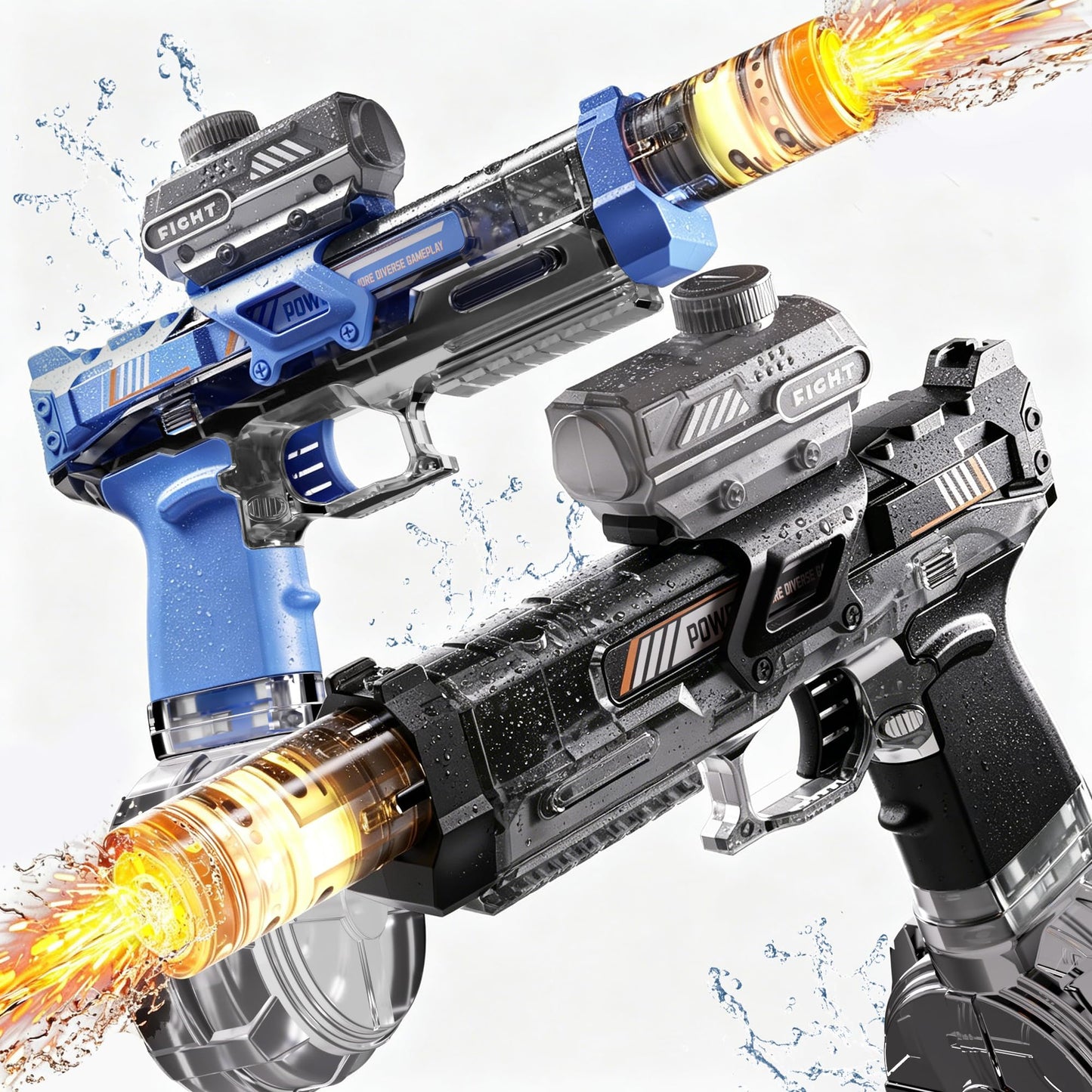 Hot 2 Pack Water Gun for Kids, Squirt Guns for Kids with LED Light & 25 FT Shooting Range, Large Capacity No Leak Water Gun, Summer Swimming Pool Beach Outdoor Water Fighting Parties Toys