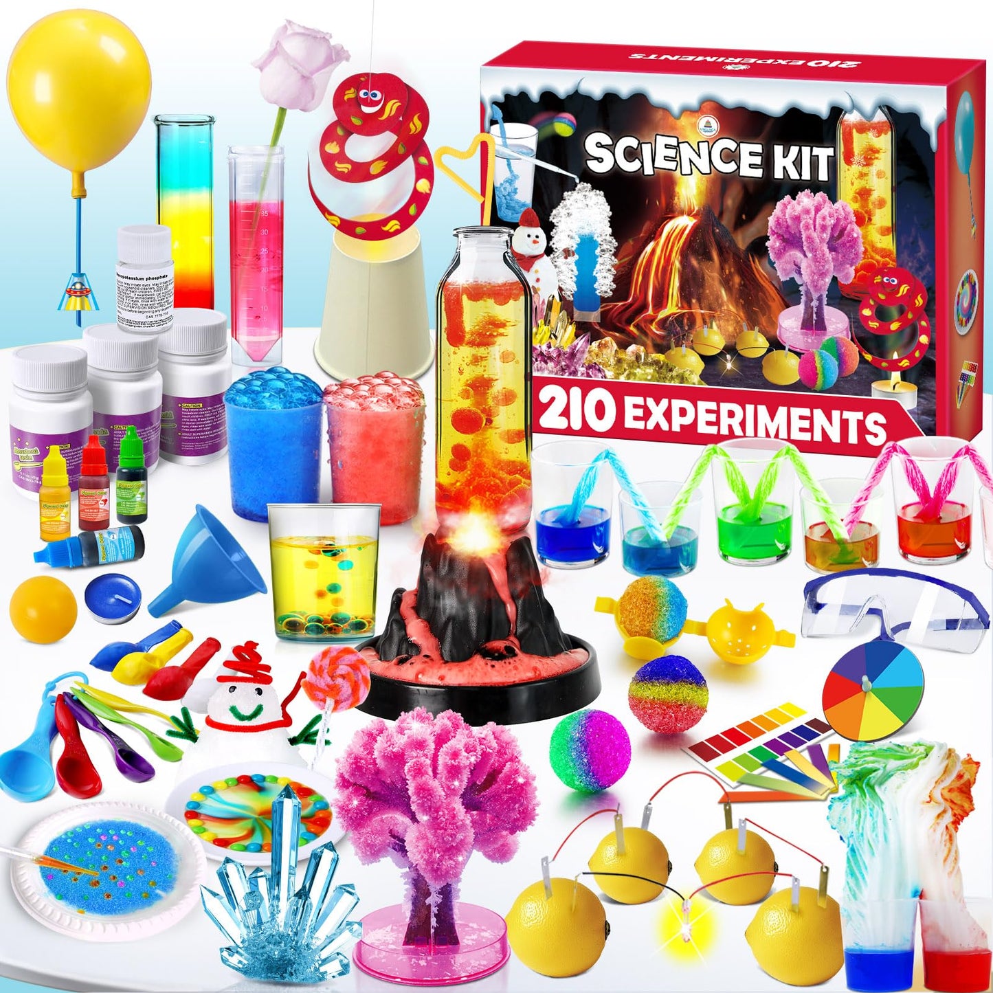 HotUNGLINGA 70 Lab Experiments Science Kits for Kids Educational Scientist Toys Birthday Gifts Idea for Girls Boys, Chemistry Set, Erupting Volcano, Fruit Circuits, S.T.E.M Activities Science Project