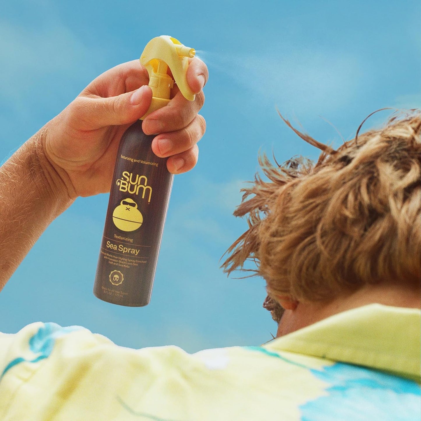 HotSun Bum Sea Spray | Texturizing and Volumizing Sea Salt Spray | UV Protection With a Matte Finish | Medium Hold | For All Hair Types | 6 FL OZ Bottle