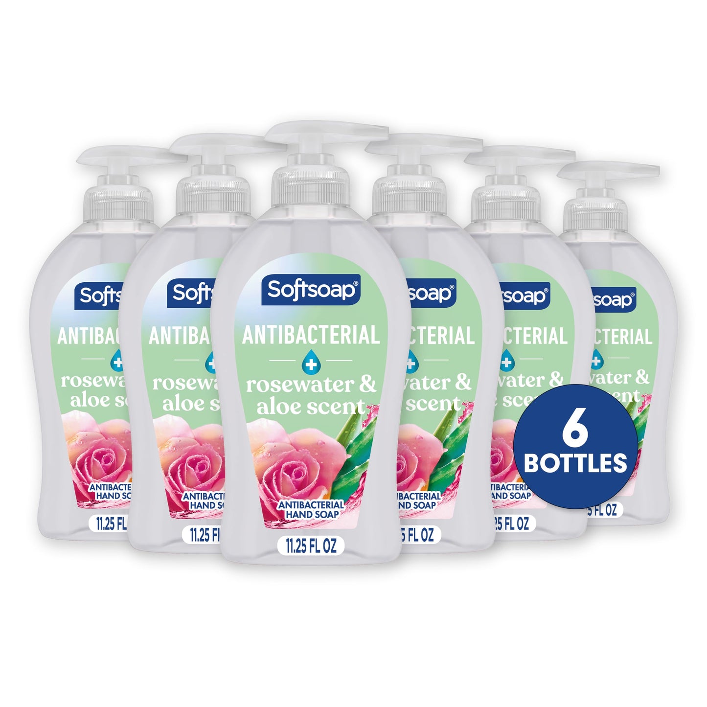 HotSoftsoap Antibacterial Liquid Hand Soap, Crisp Clean Scent, 11.25 Ounce, 6 Pack