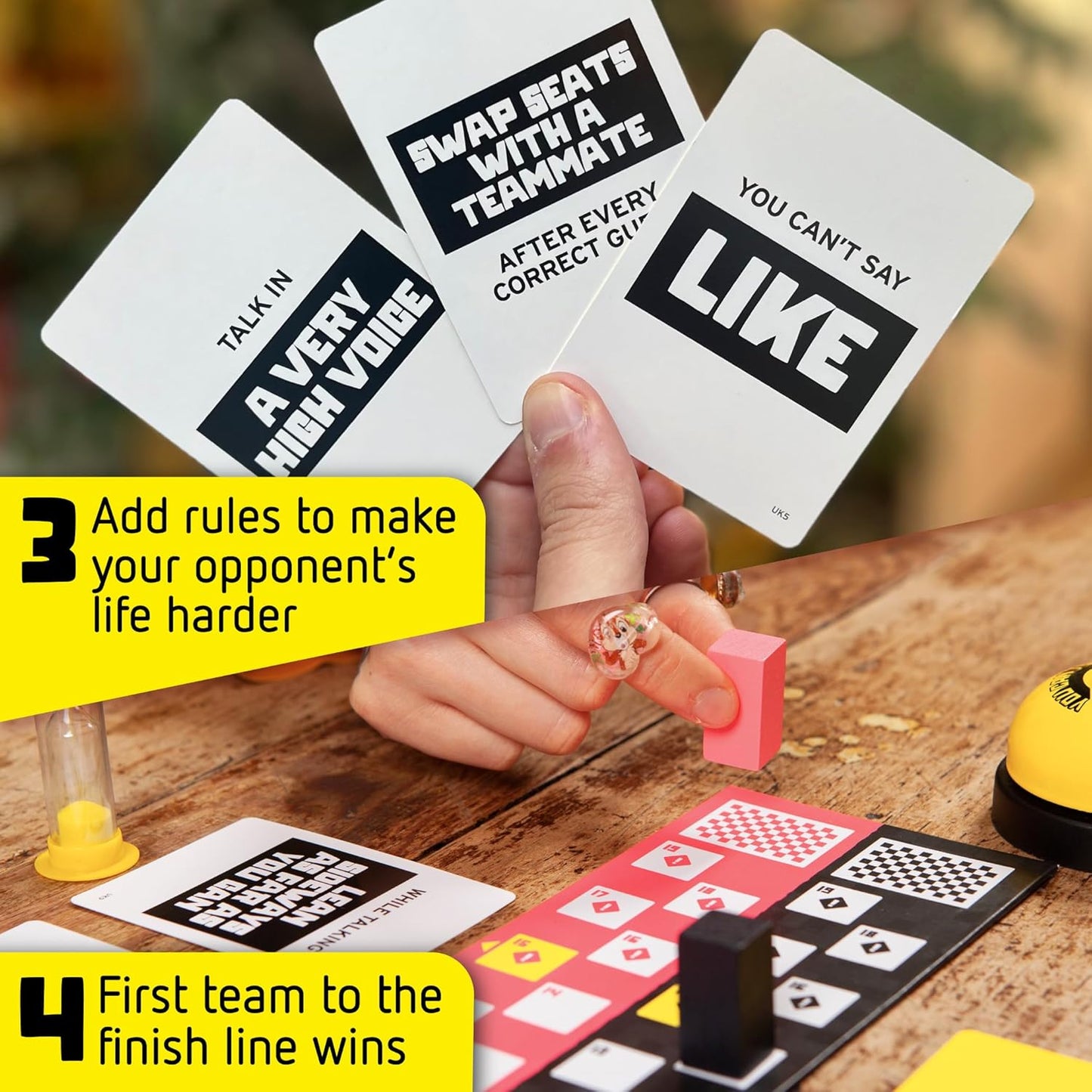 HotYou Can't Say UMM Party Game for Kids and Adults, Ages 8+ | Beat the Timer, Rivals Ding the Bell, Rules Change Each Round, Quick and Competitive, 4-10 Players, Backyard BBQ Fun