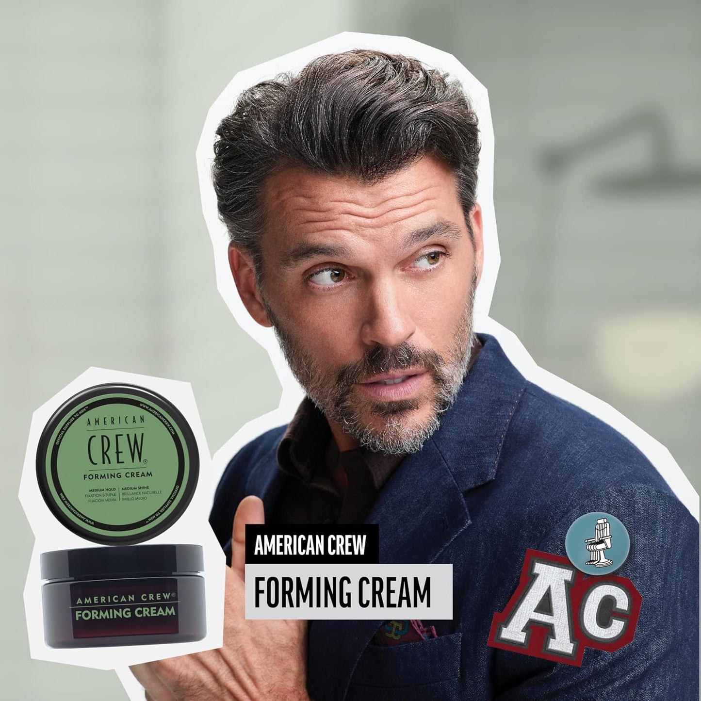 HotAmerican Crew Men's Hair Forming Cream, Like Hair Gel with Medium Hold & Medium Shine, 3 Oz (Pack of 1)