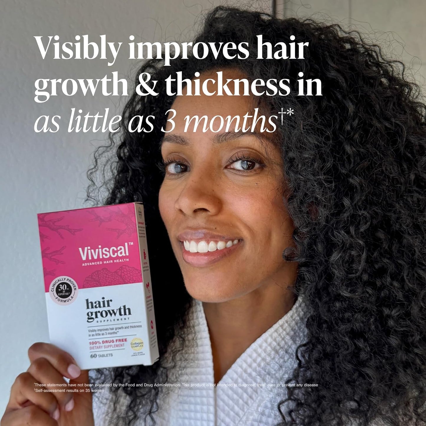 HotViviscal Hair Growth Supplements for Women, Thicker Fuller Hair Support for Thinning Hair and Hair Loss, with Biotin and Marine Collagen, Drug-Free, 180 Tablets, 90-Day Supply