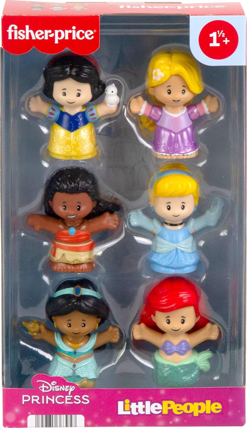 HotFisher-Price Little People Disney Princess, 6 Figures Ages 18+ Months | 6 characters included: Moana, Ariel, Snow White, Rapunzel, Cinderella, Jasmine, toddler-safe plastic