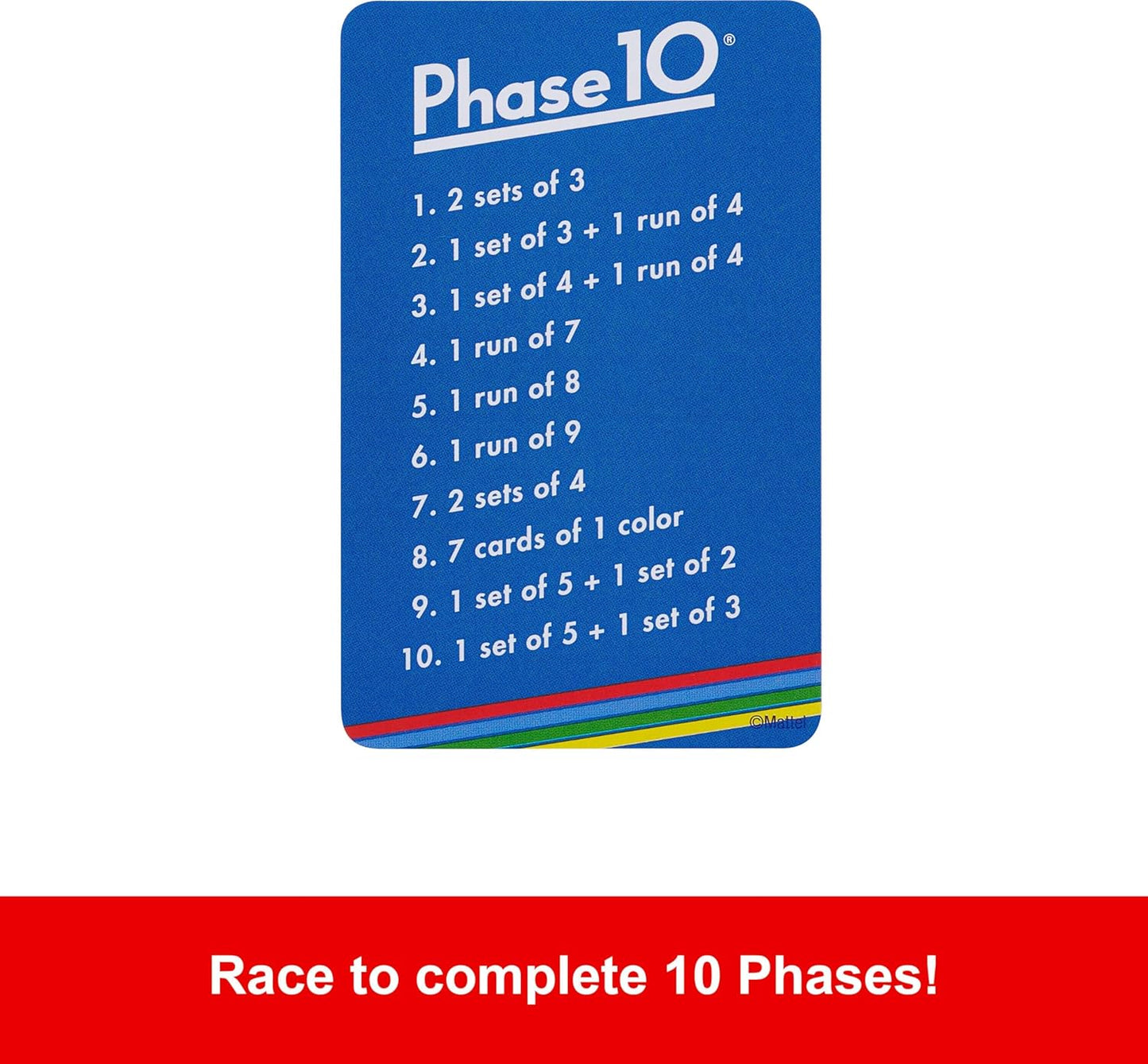HotMattel Games Phase 10 Card Game in Storage Tin for Ages 7+