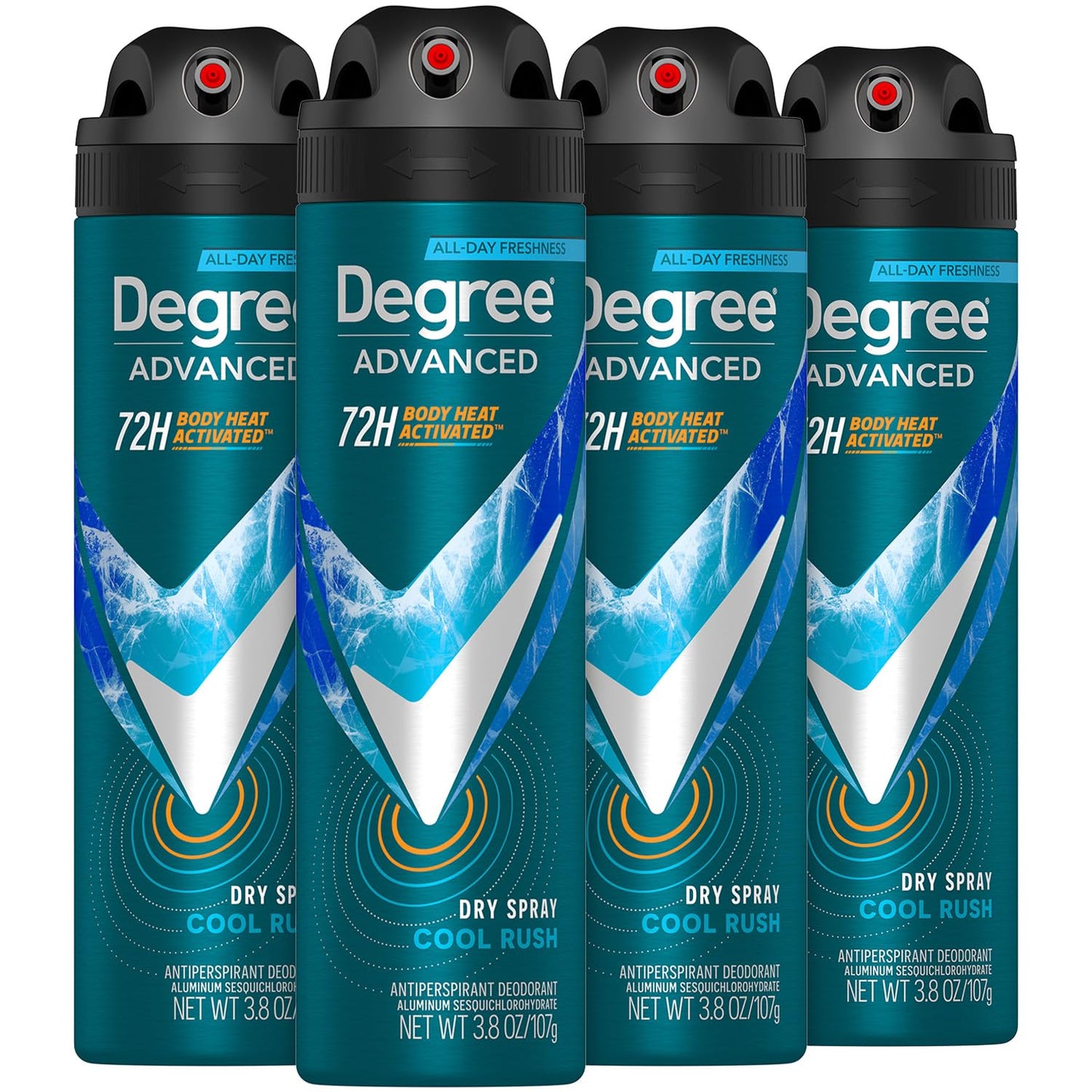 HotDegree Men Antiperspirant Deodorant Dry Spray Cool Rush 3 count Deodorant for Men With MotionSense Technology 3.8 oz