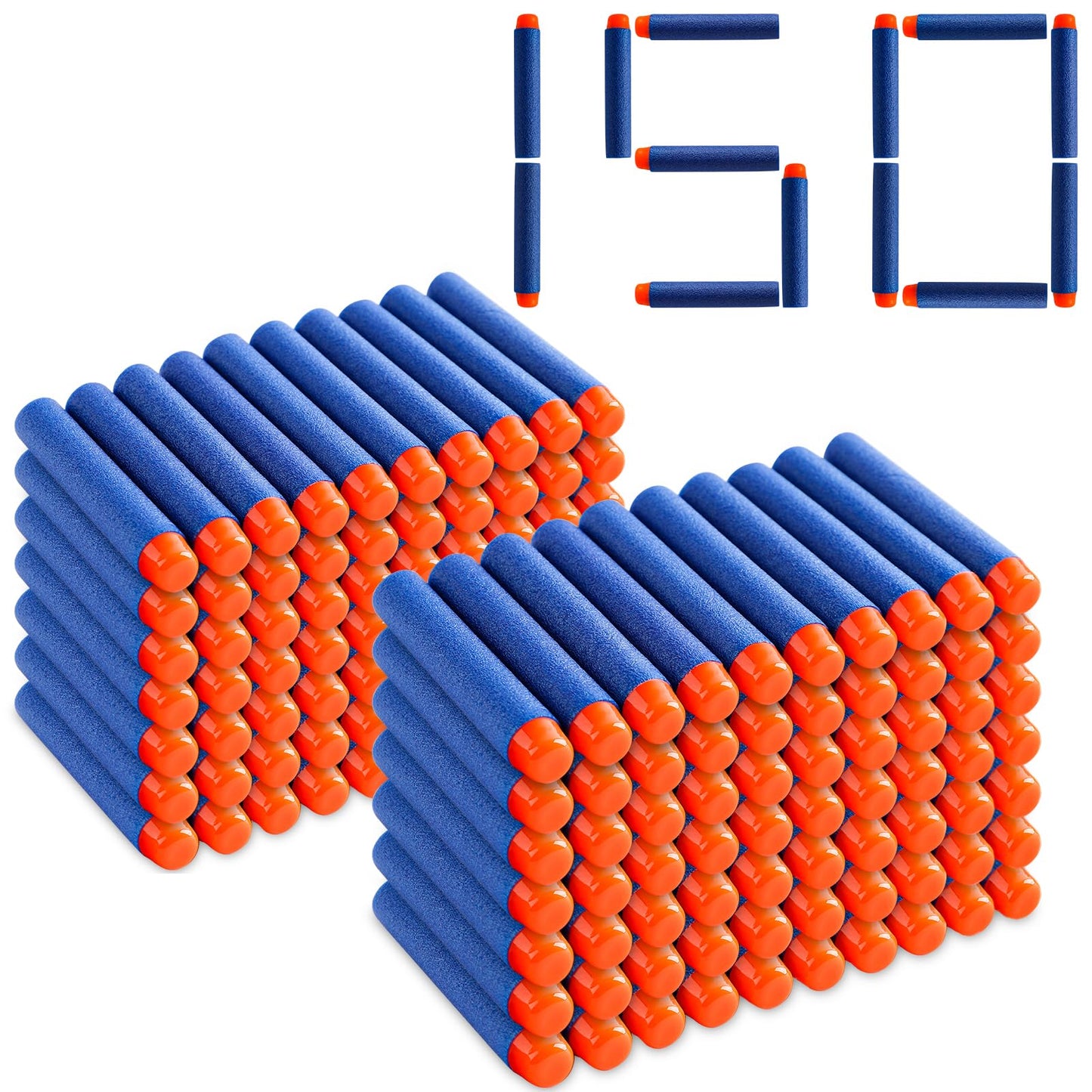 HotPokiiulk Refill Darts Bullets Compatible with Nerf Guns N-Strike Elite Series, 300PCS Refill Darts Premium Foam Bullets Pack with Portable Storage Bucket
