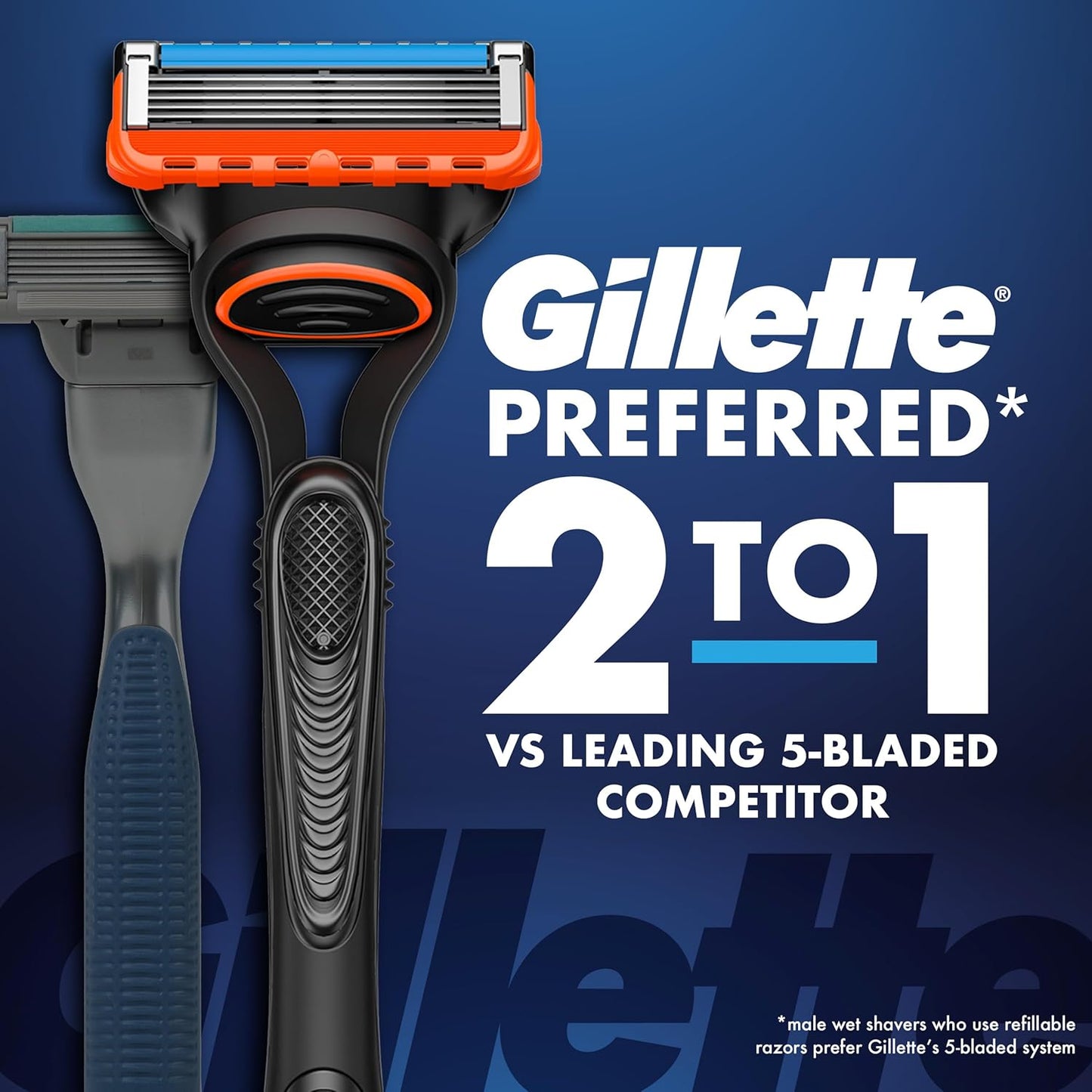 HotGillette Fusion5 Power 5-Blade Razor Blade Refills for Men with Precision Trimmer, 10 Count